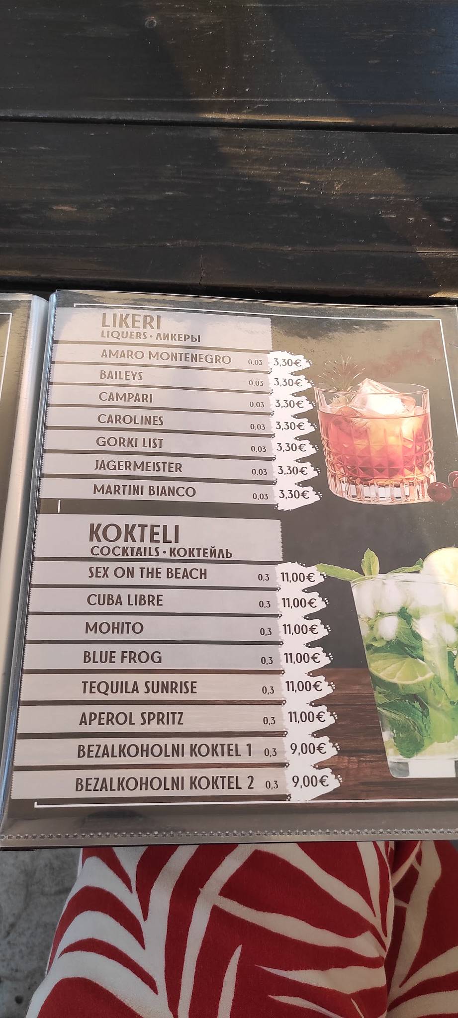 Menu de Forest