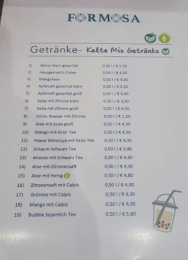Menu de Formosa Food