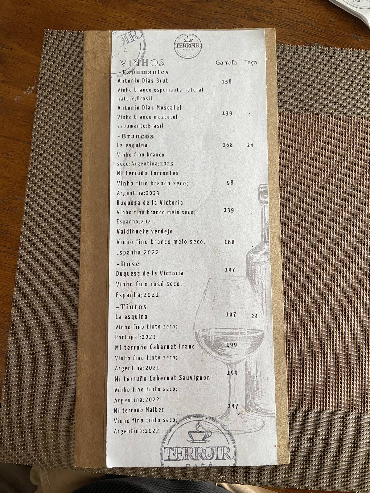 Terroir Café Bistrô cardápio