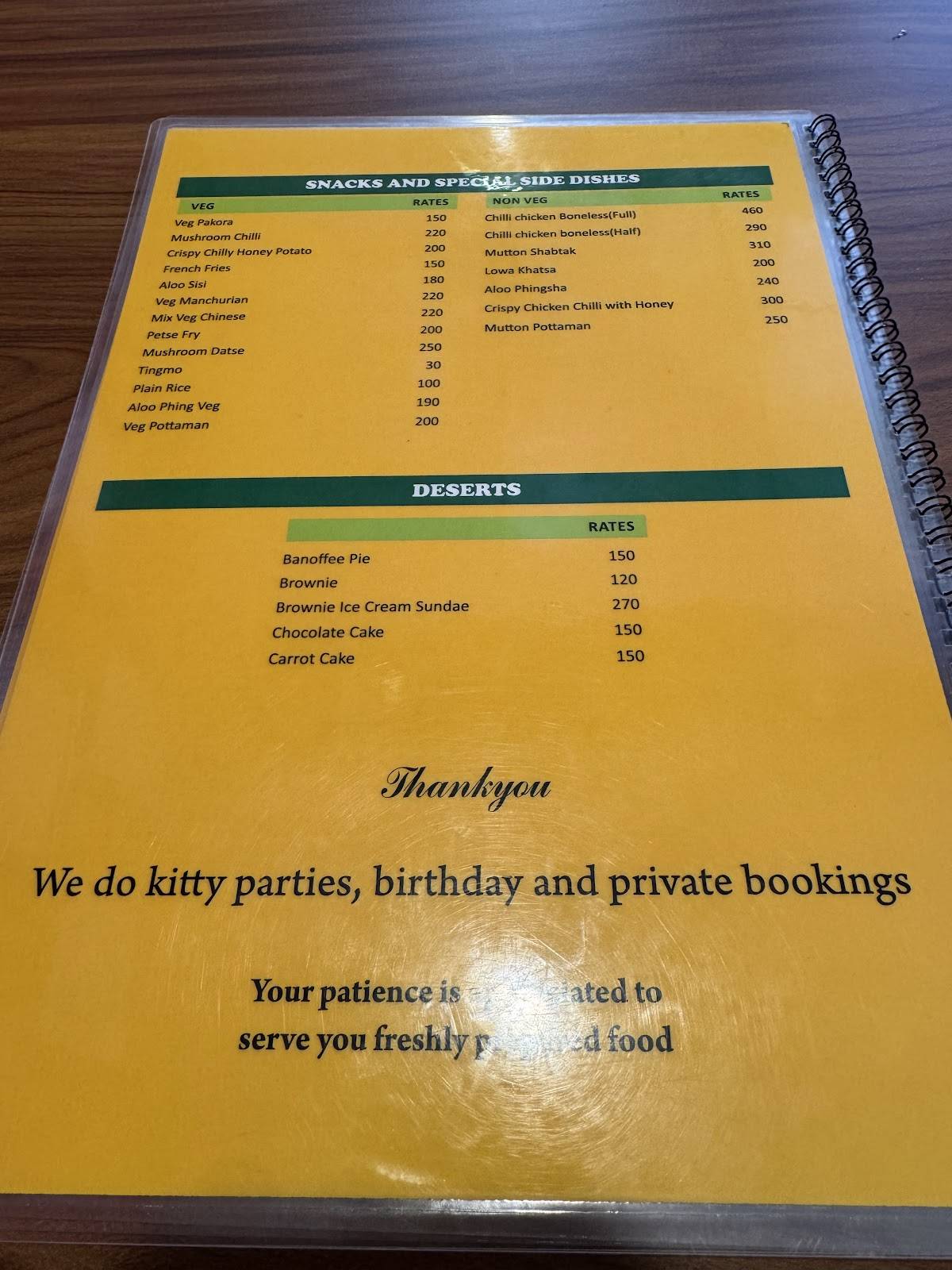 Four Season Cafe menu