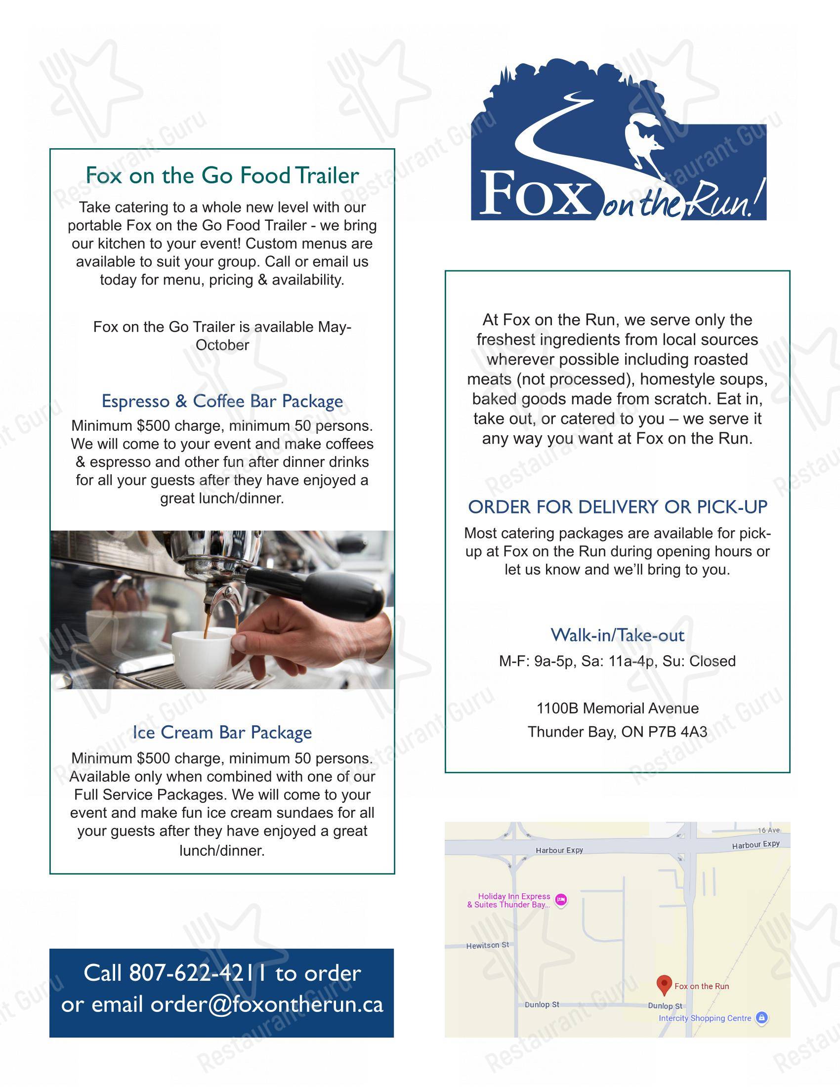 Menu pour Fox on the Run - Menu
