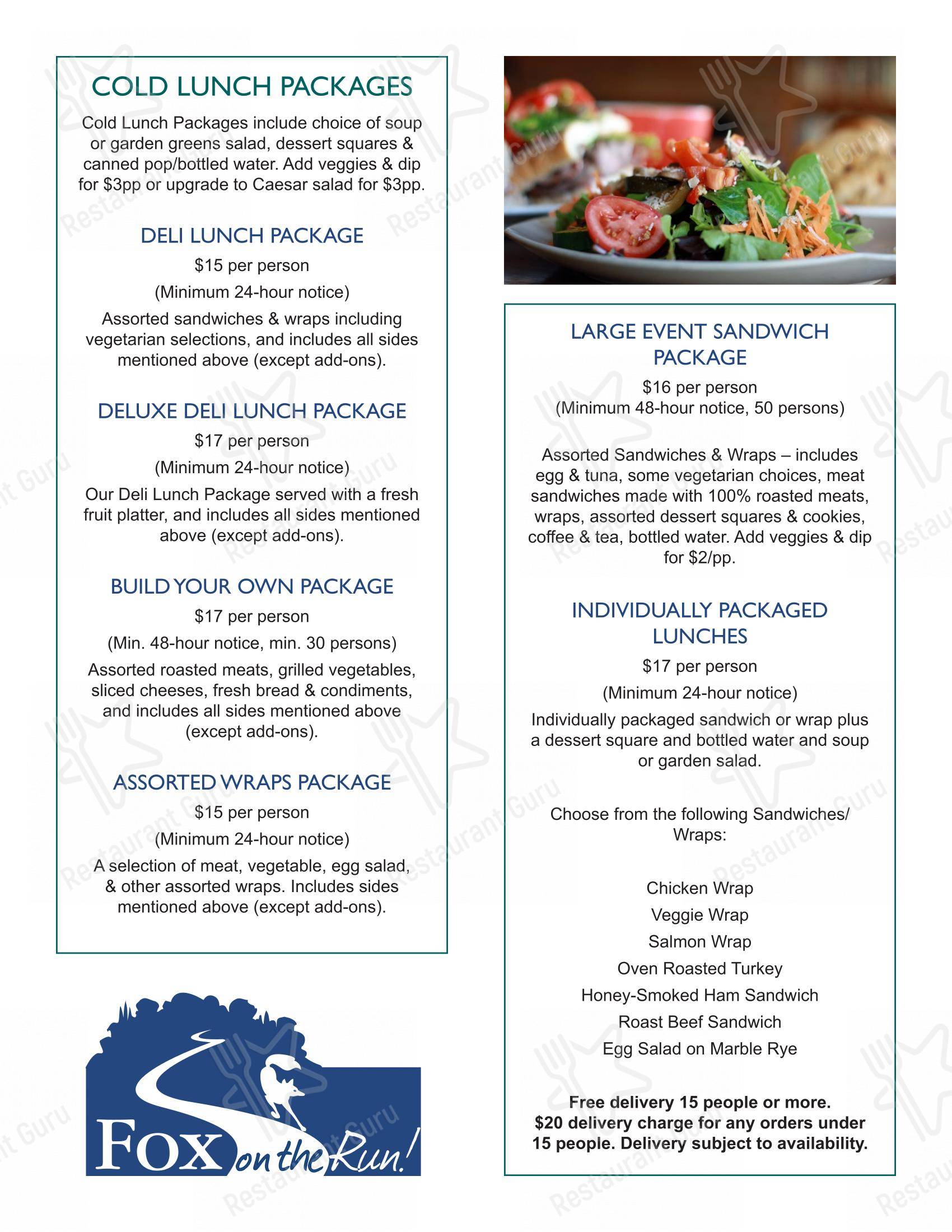 Fox on the Run dans Thunder Bay - Menu