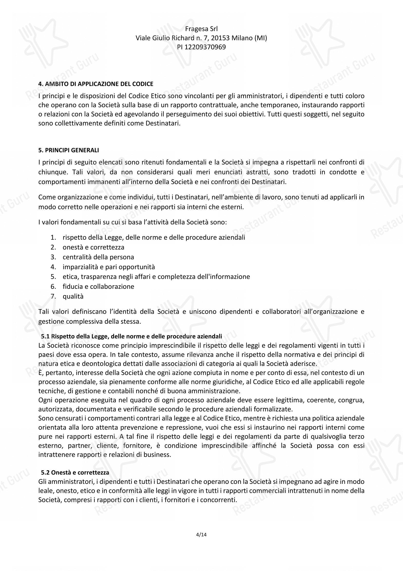 Menu di Pizzeria Frà Diavolo - Menu