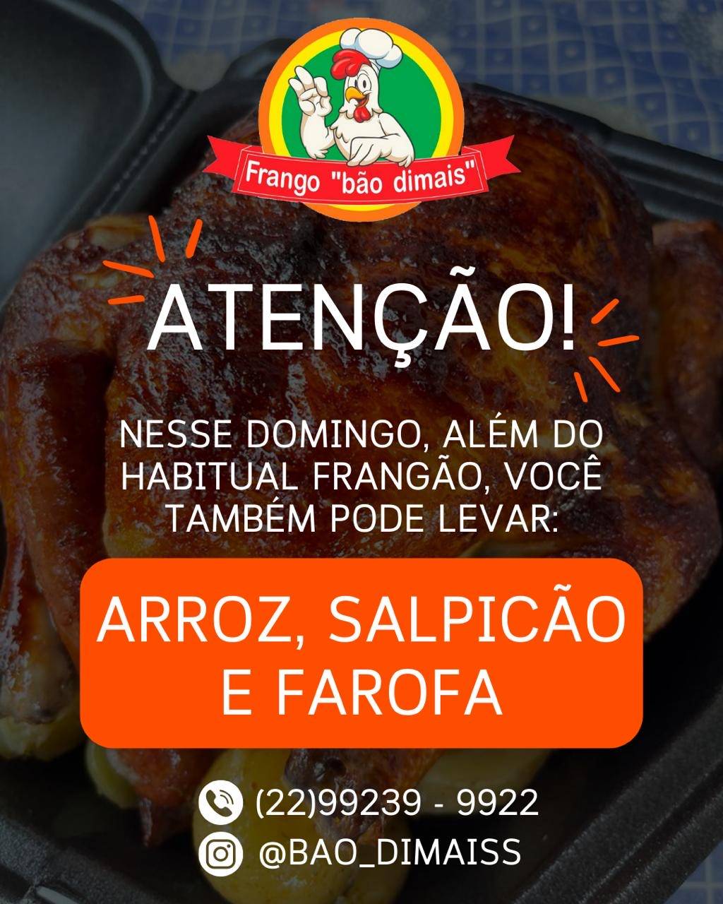 Frango Assado Bão Dimais cardápio