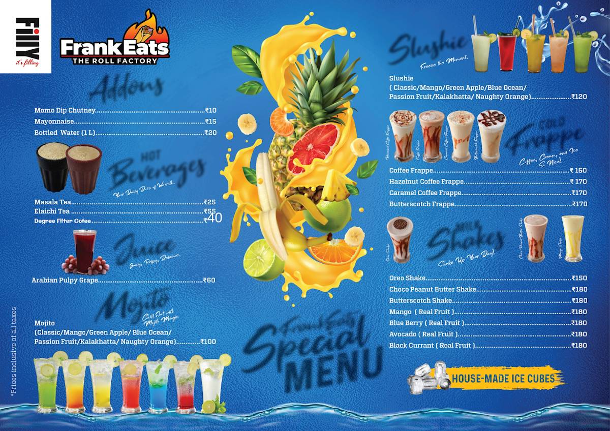 Frank Eats - Filly menu