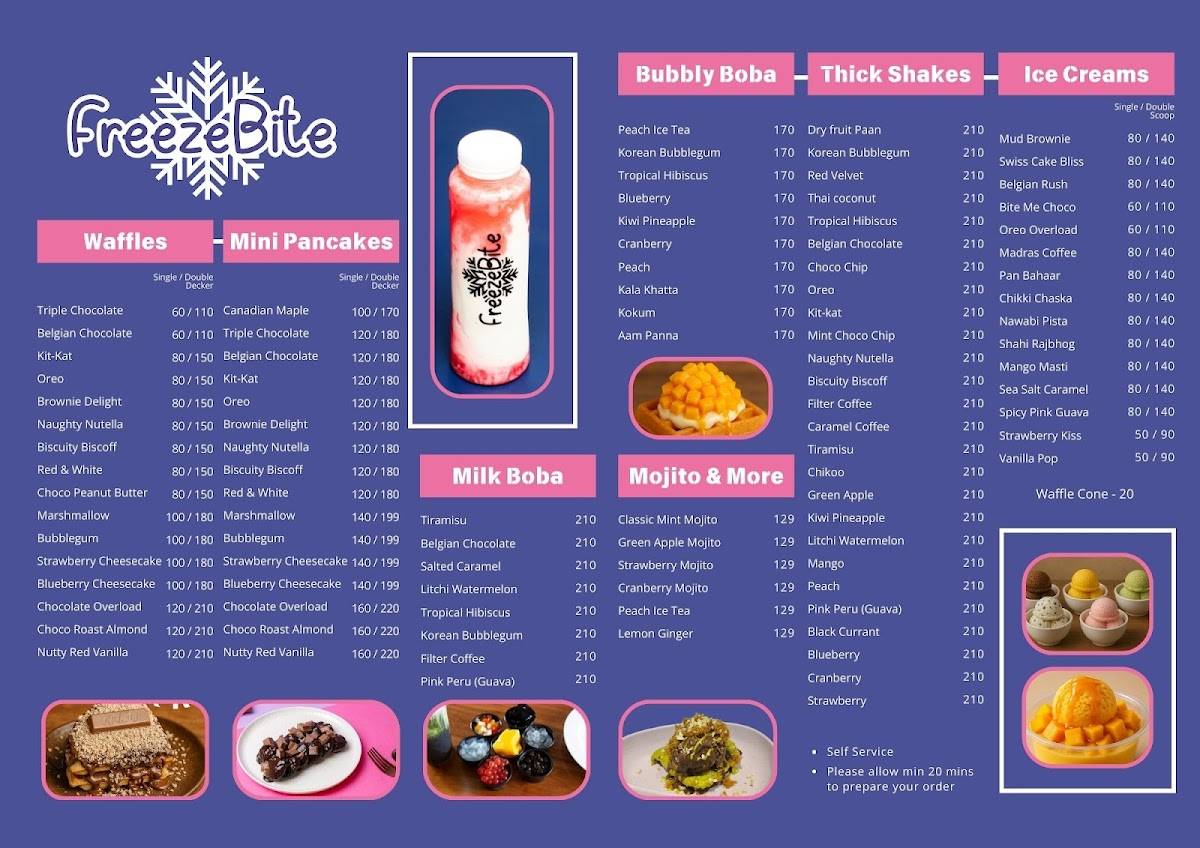 FreezeBite Cafe Lower Parel menu