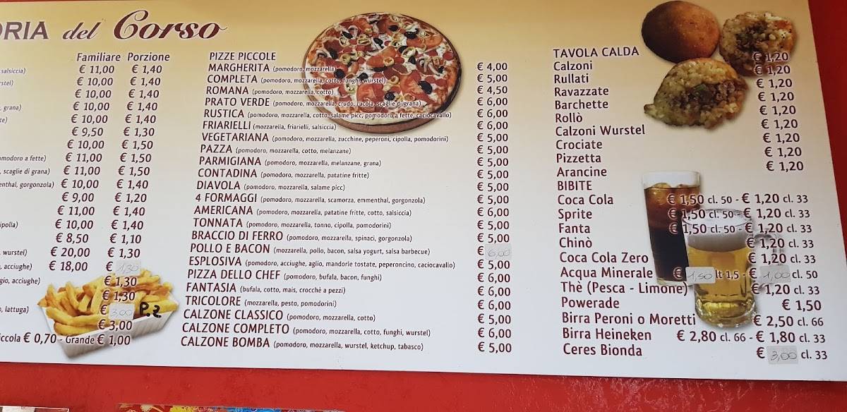 Menu di Friggitoria Del Corso 