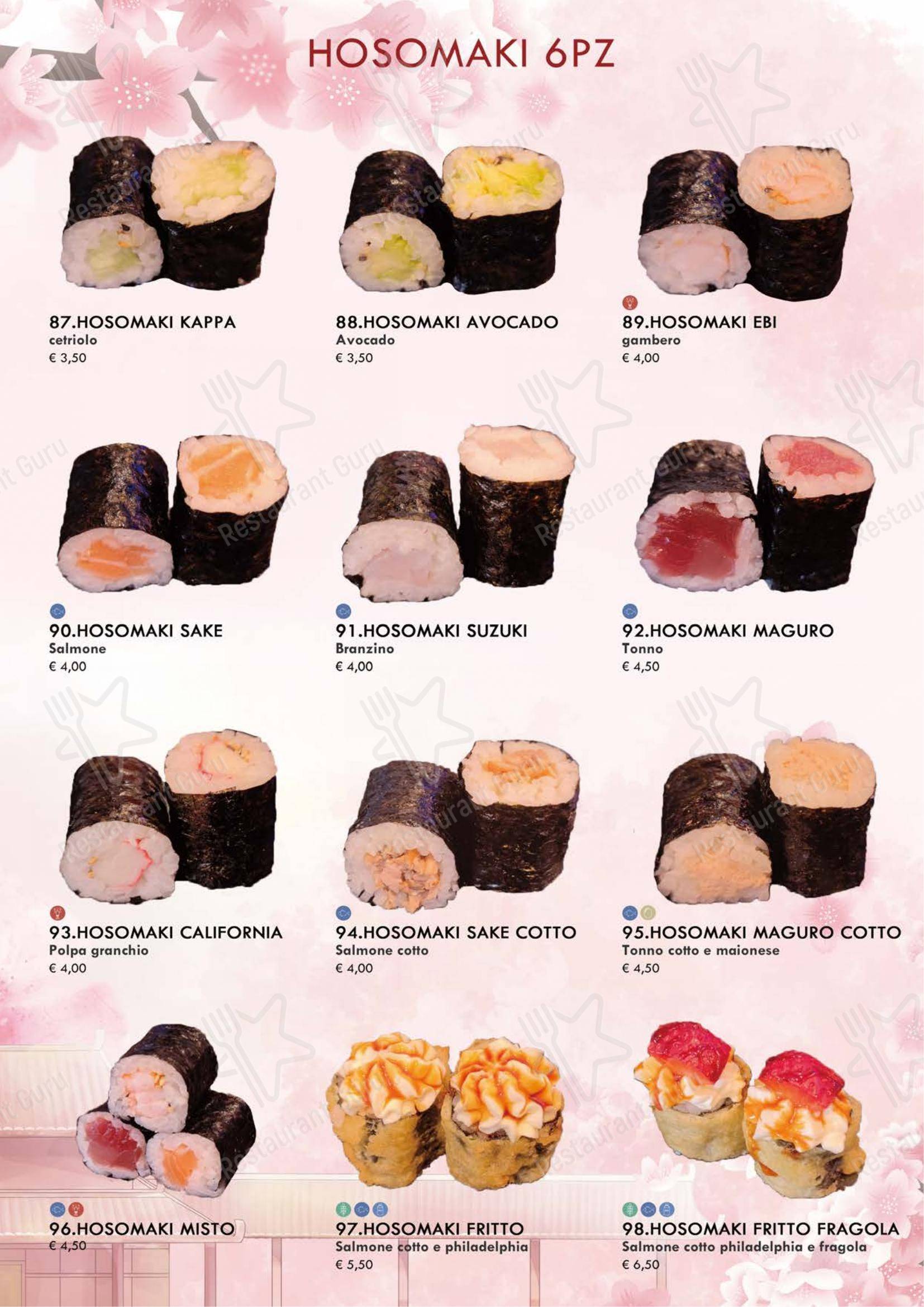 Menu di Ristorante Fuji 2 - Основное меню