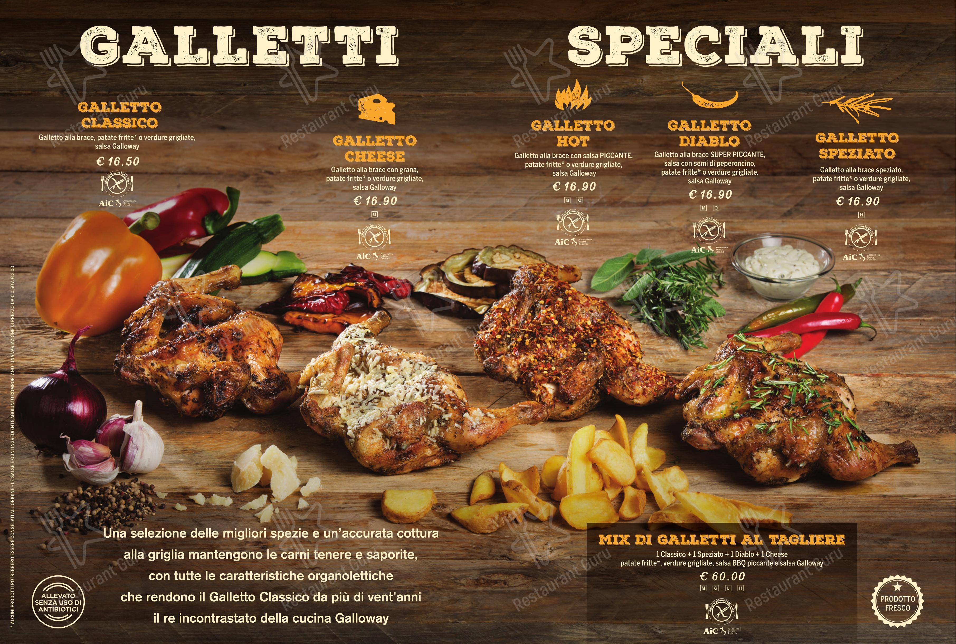Menu per Ristorante Galloway in Trento