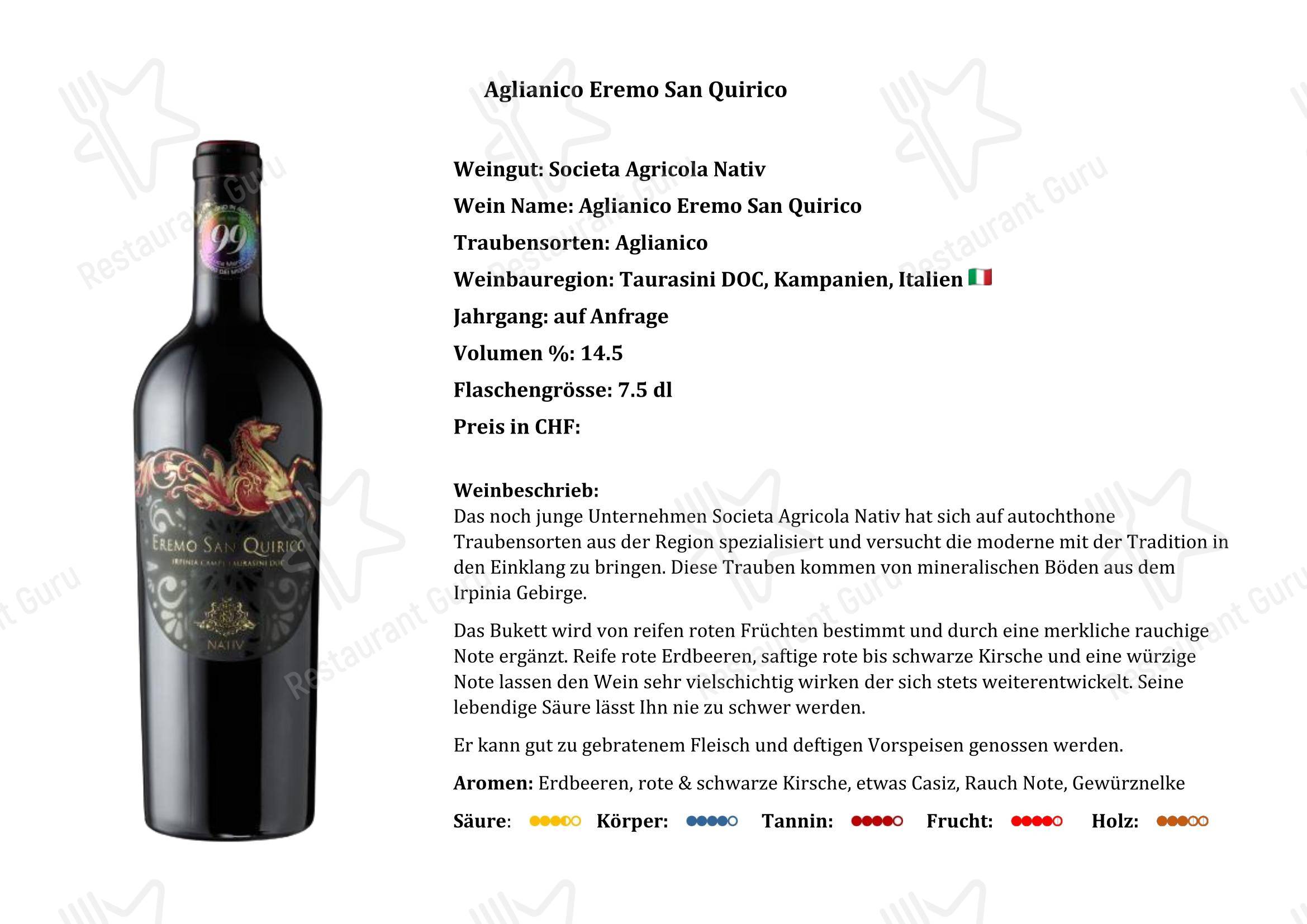 Коктейльная карта per Gasthaus Alp Scheidegg in Wald