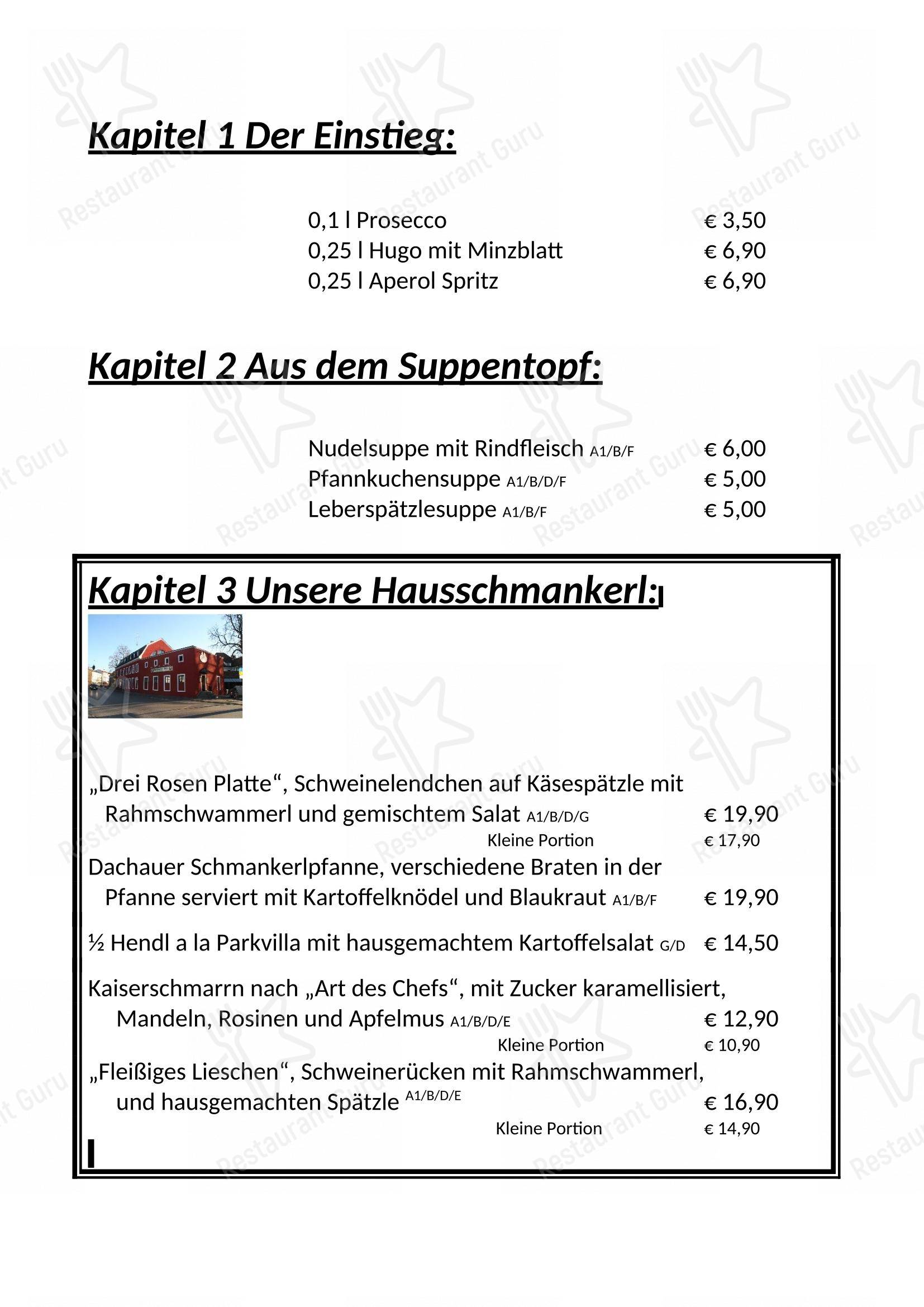 Speisekarte von Gasthaus Drei Rosen restaurant, Dachau
