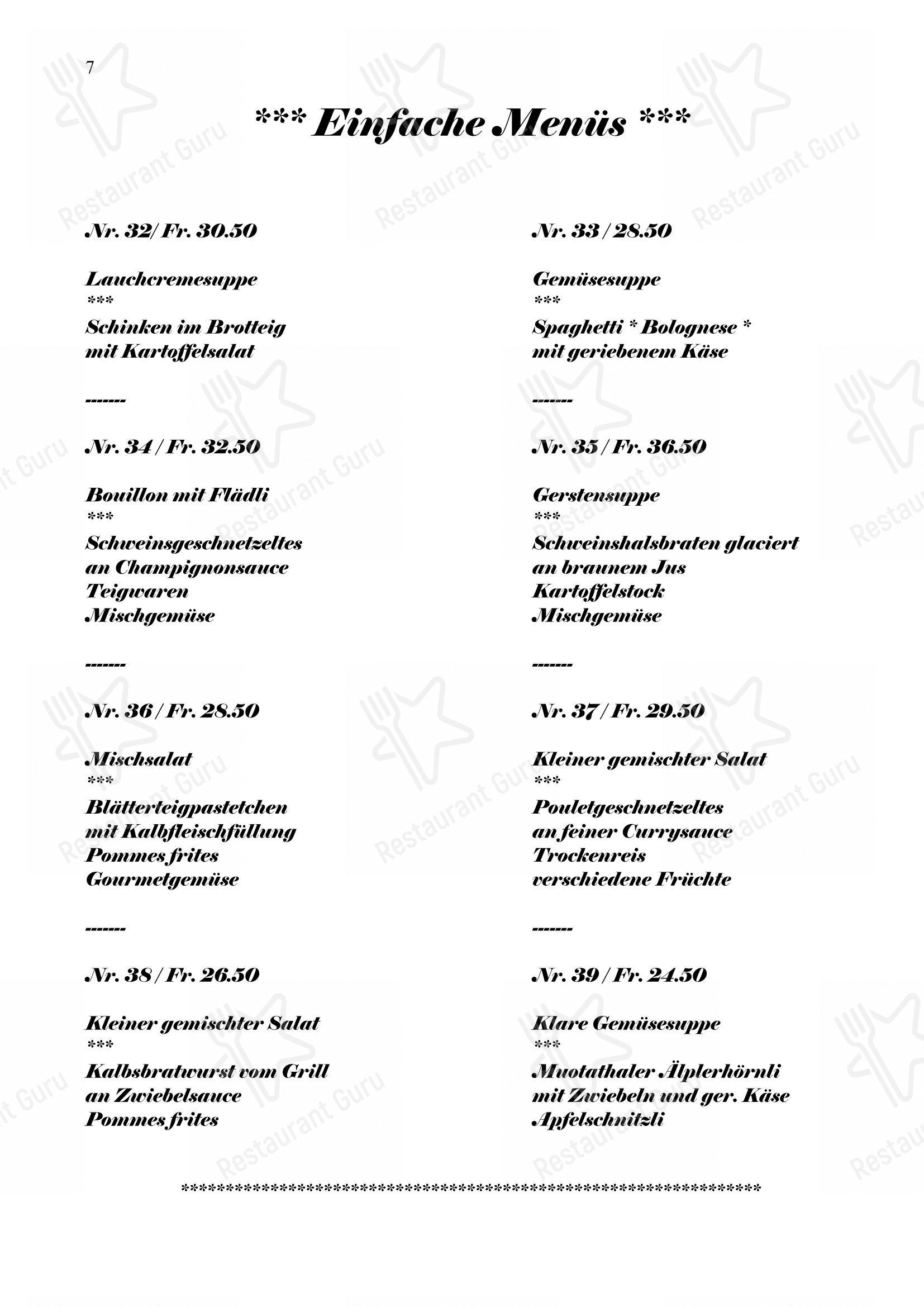 Основное меню per Gasthaus Post ristorante