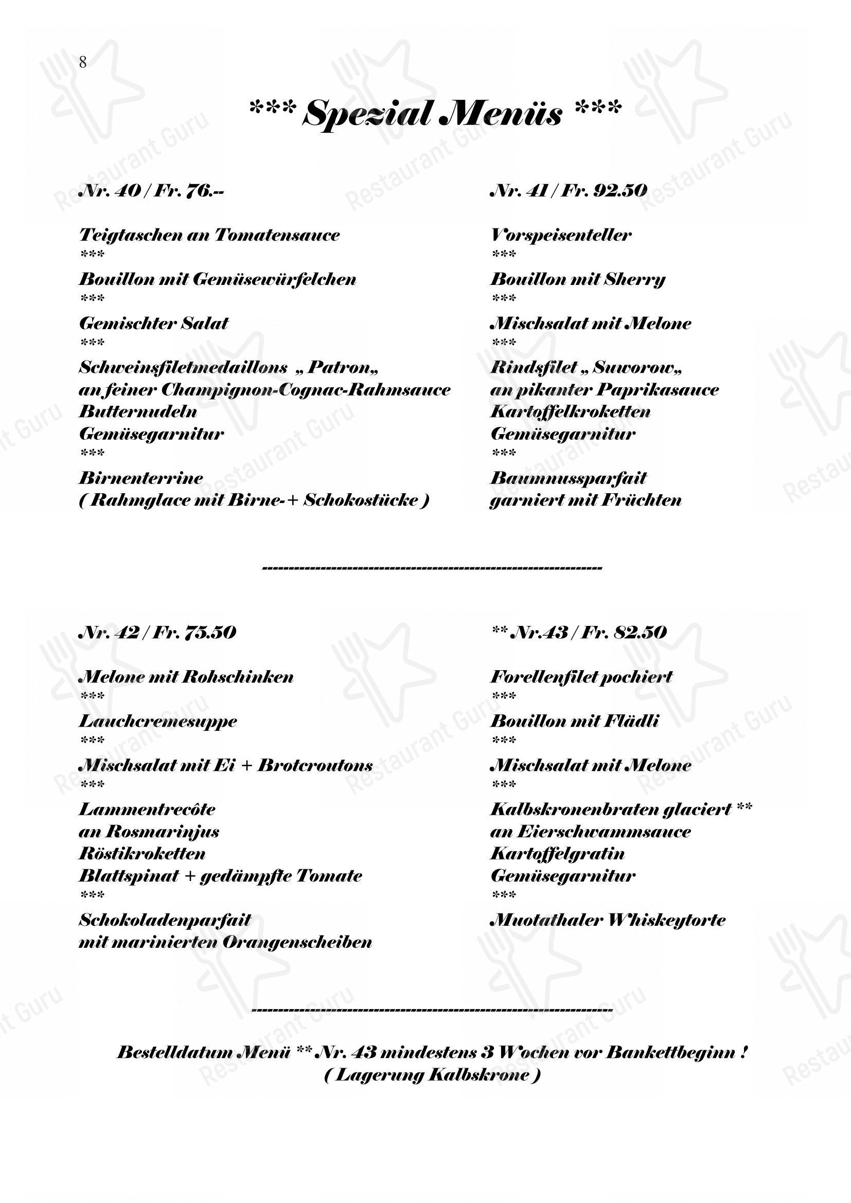 Menu di Gasthaus Post - Основное меню