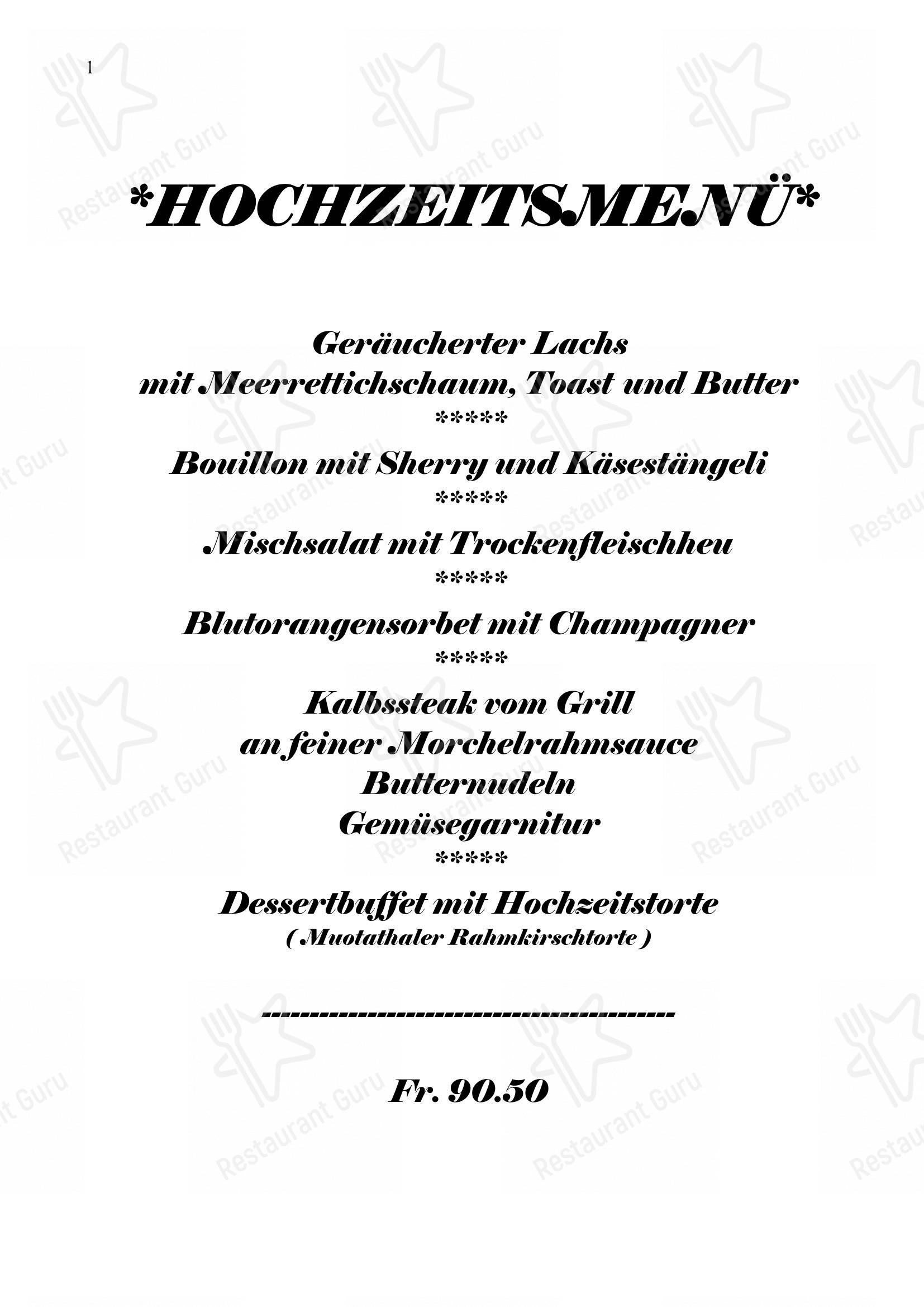 Основное меню per Gasthaus Post ristorante