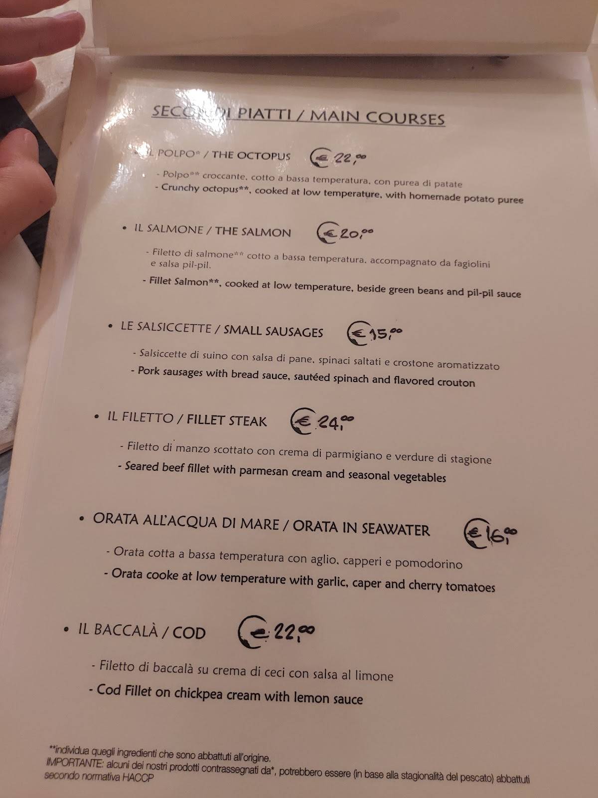 Menu di Gastro matto 