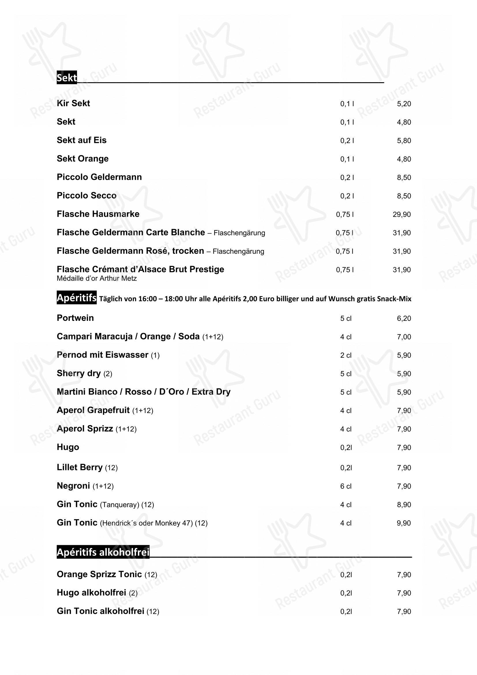 Menu pour Gaststätte Paradies dans Fribourg-en-Brisgau