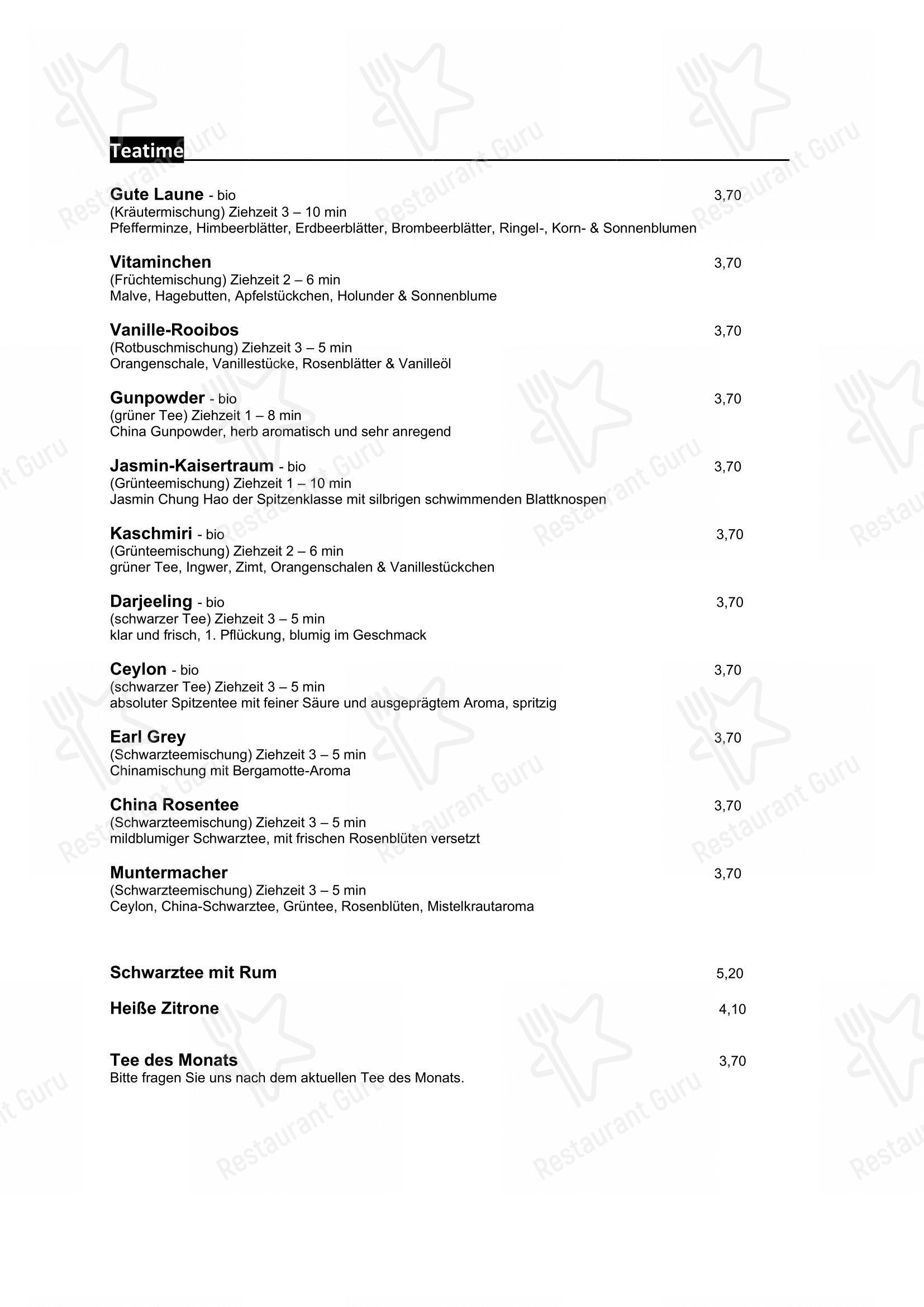 Menu pour Gaststätte Paradies - Menu