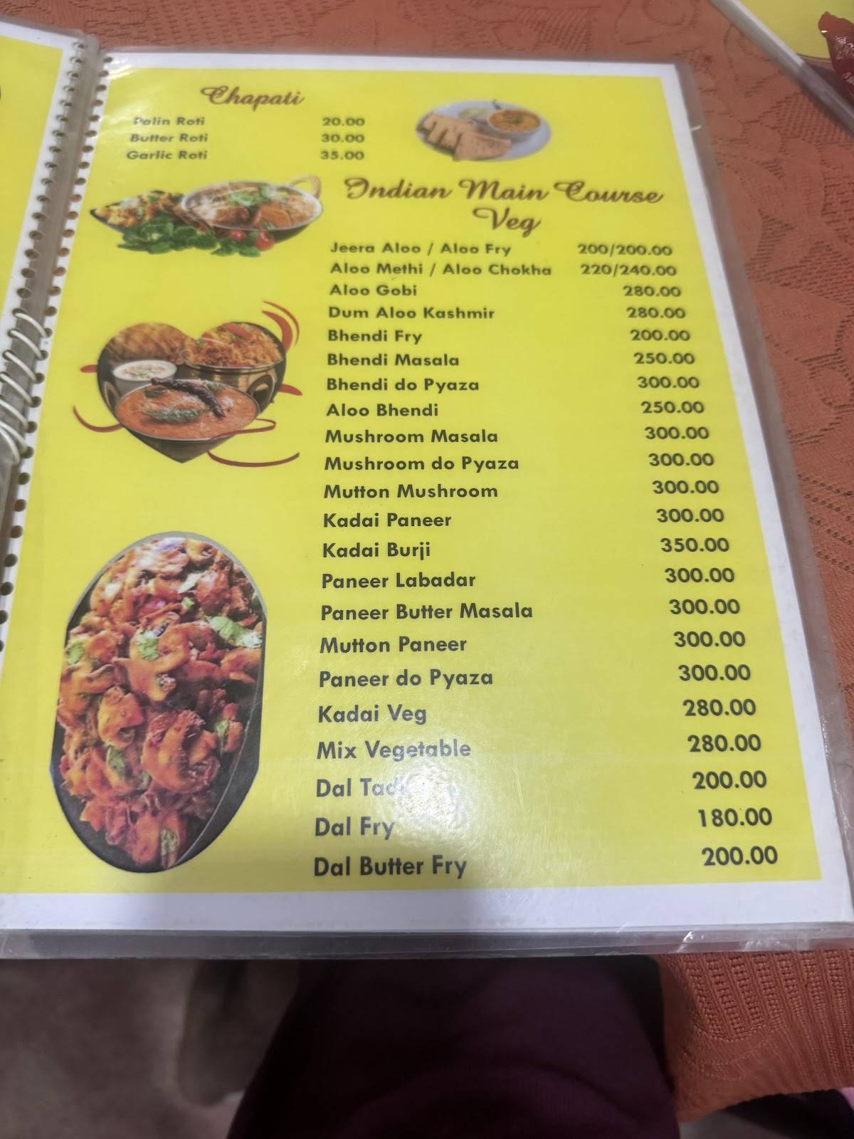 Gayatri Restaurant menu