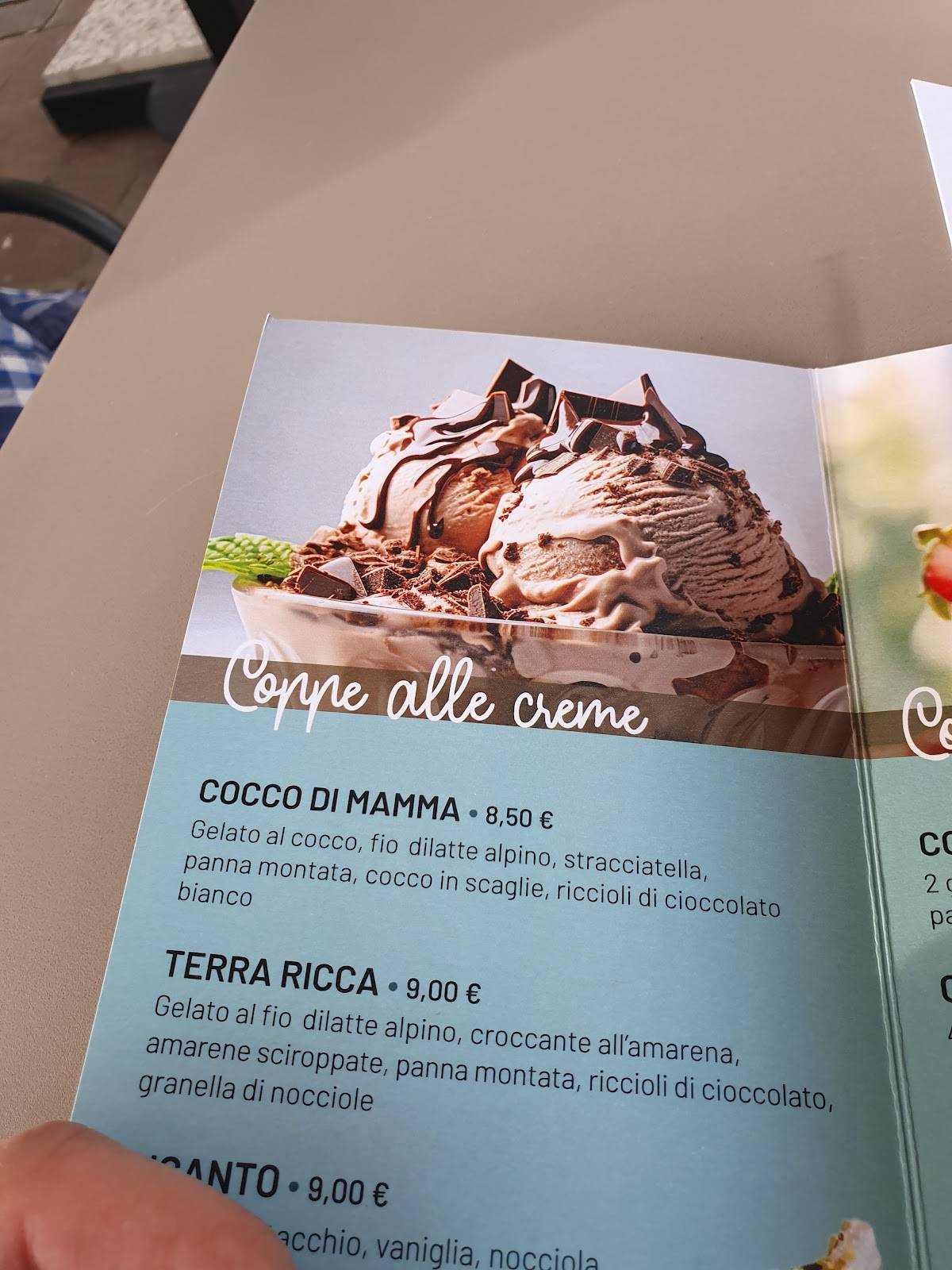 Menu di Gelateria - Pasticceria - Panificio - Piatti Caldi - Apuleio Riverside 