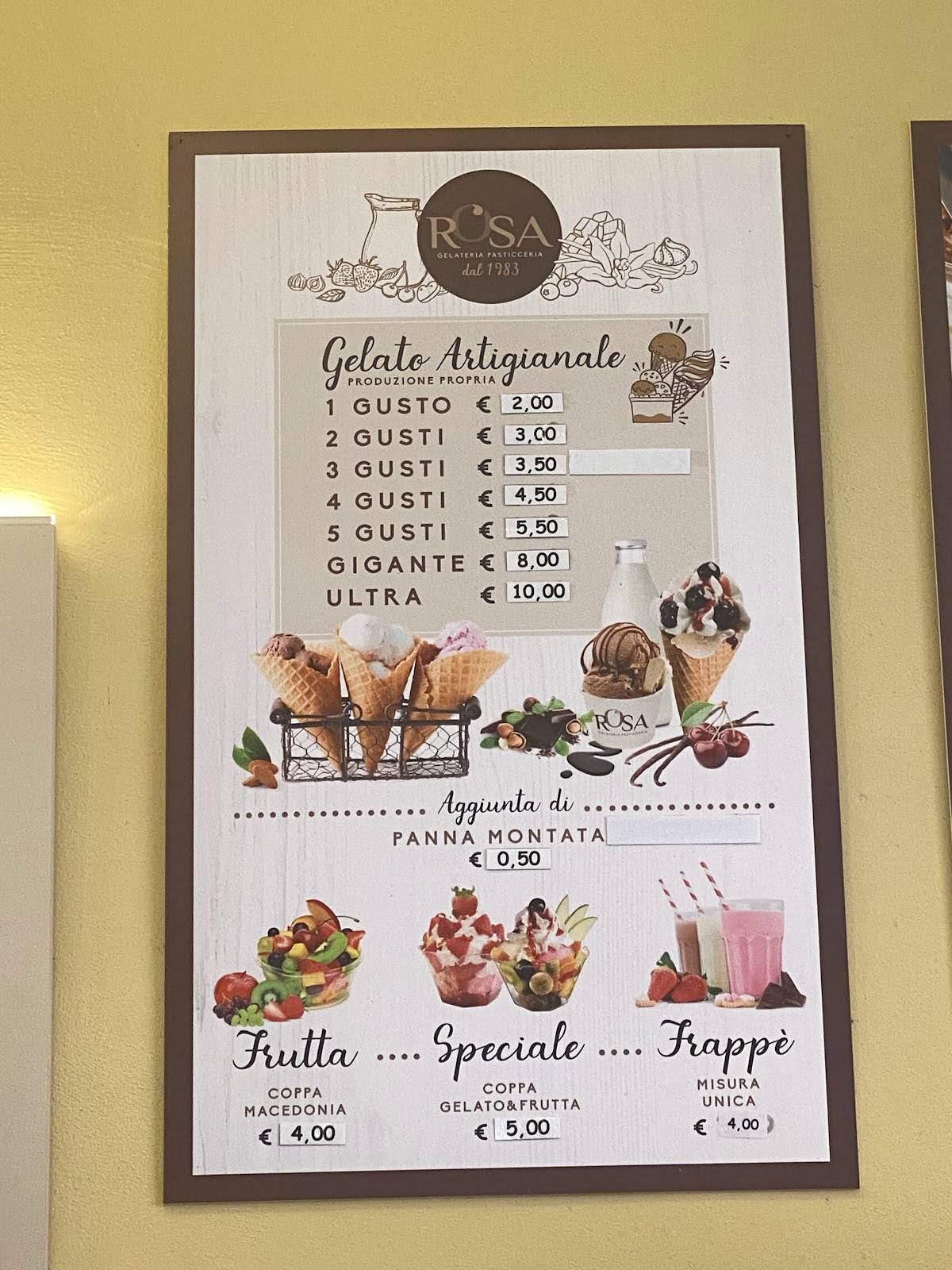 Menu di Gelateria Rosa 