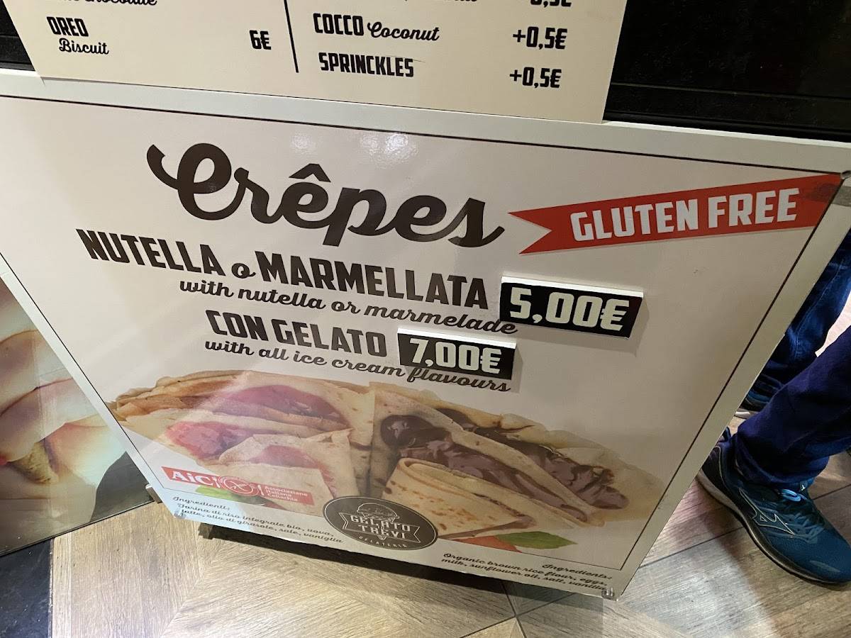 Menu de Gelato in Trevi