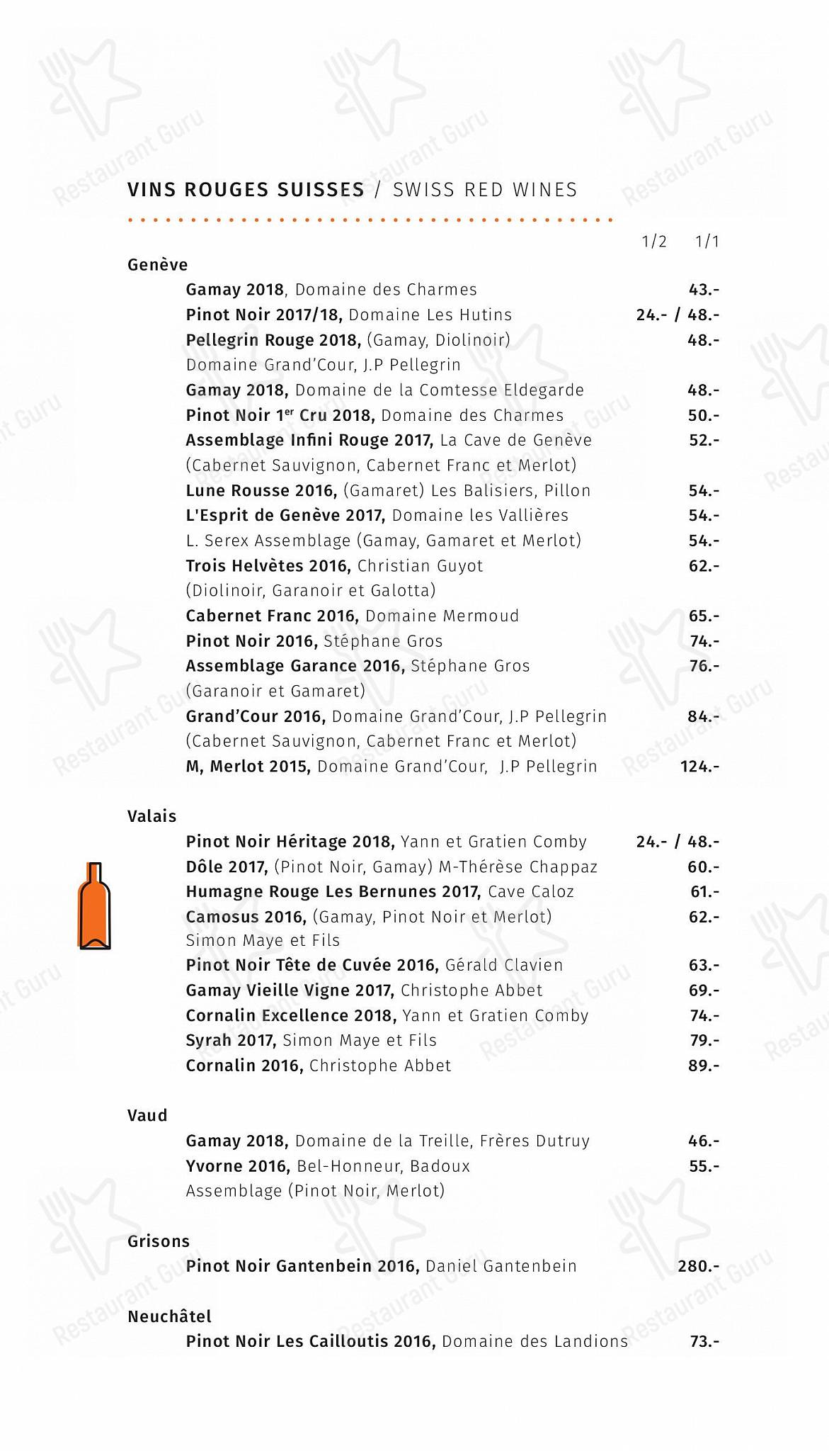 Menu di Restaurant Les Armures - Tea Menu