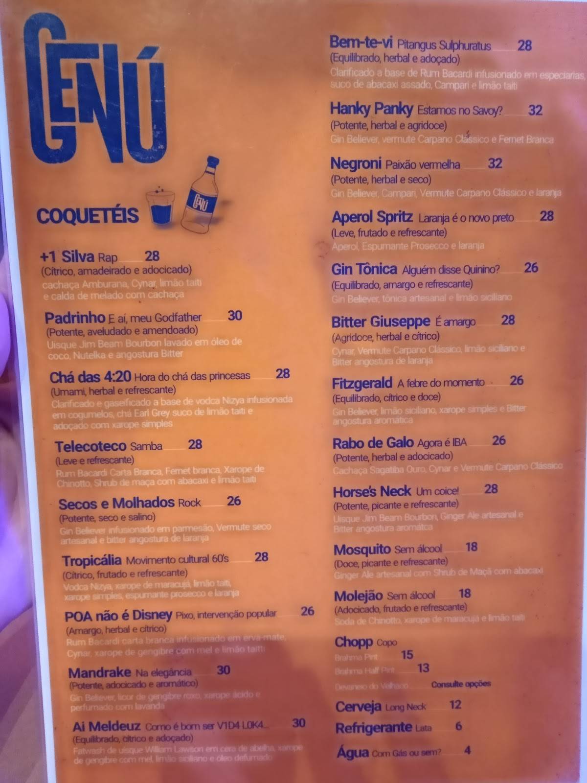 Genú cardápio