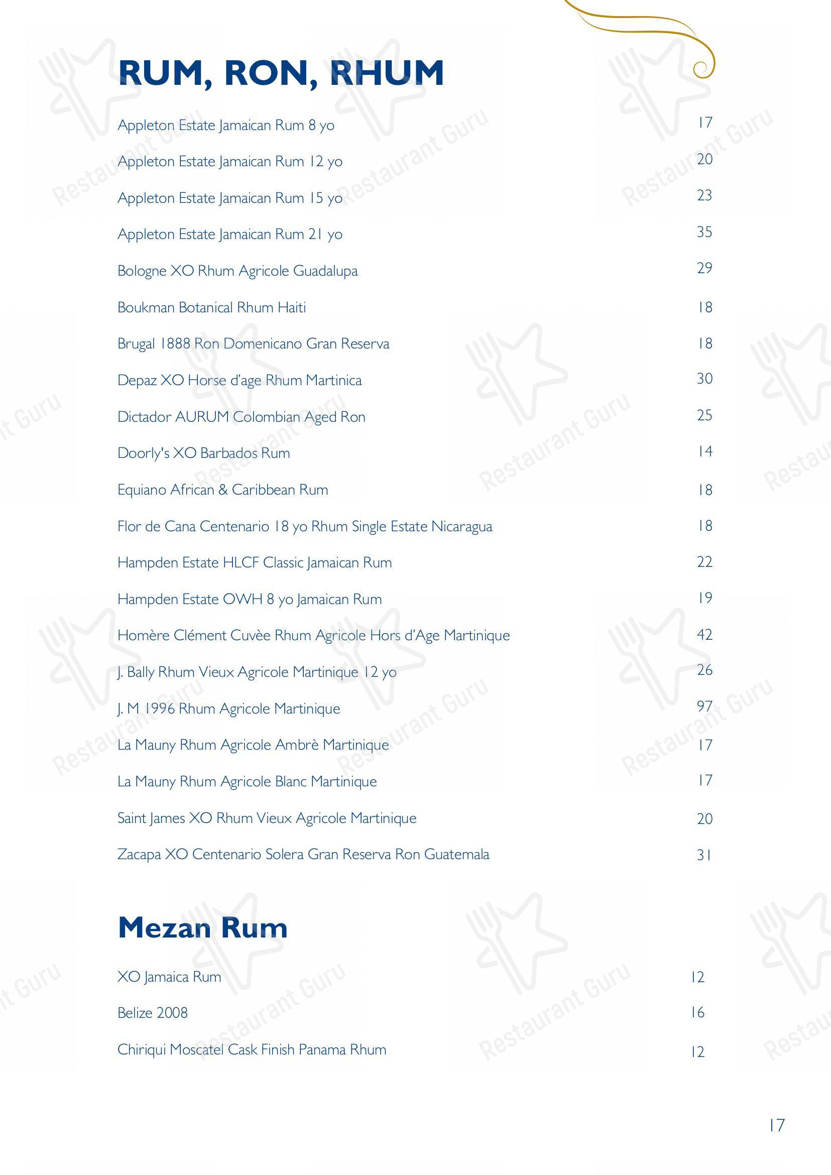 George in Napoli - Menu