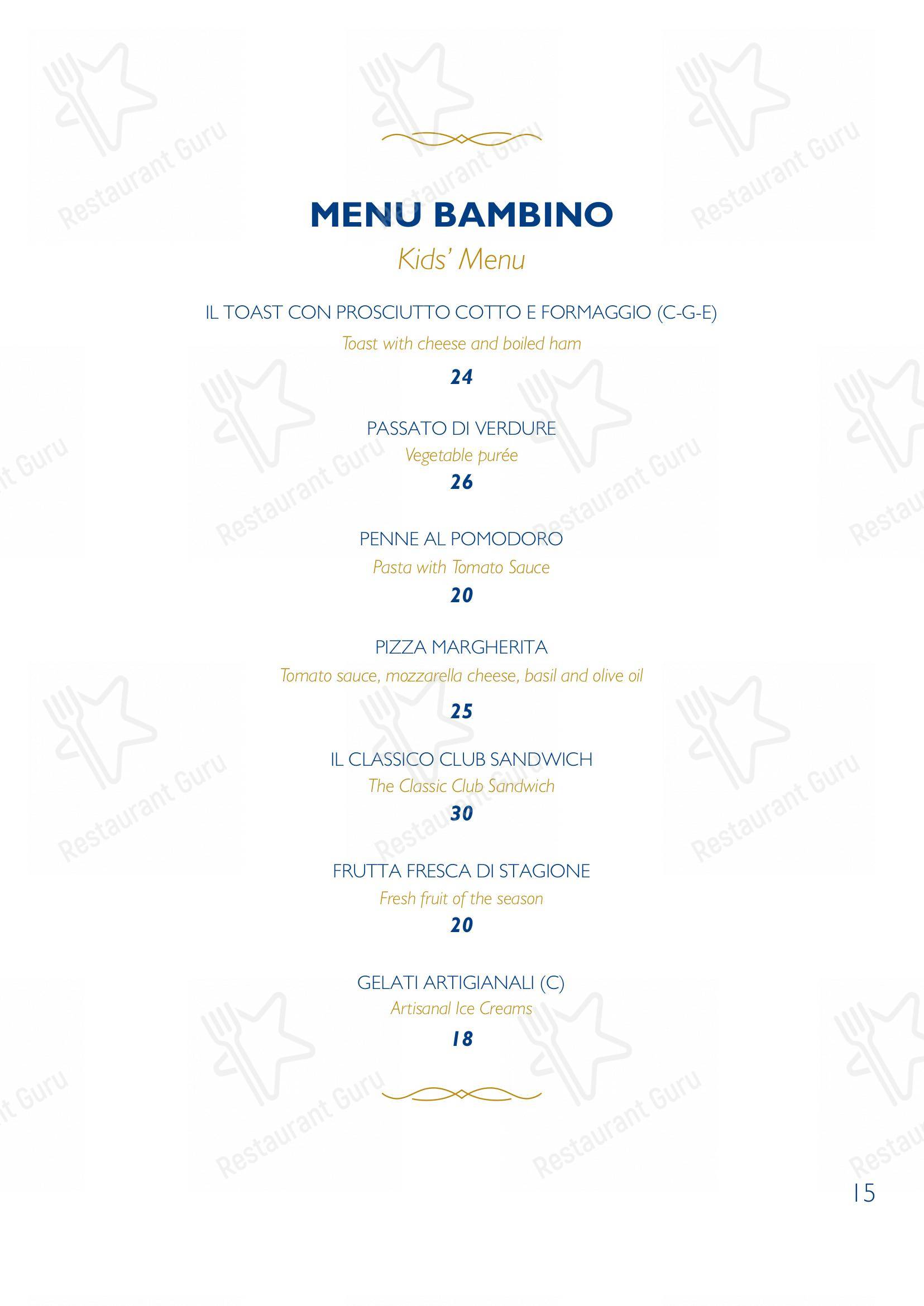 Menu di George - Ночное меню