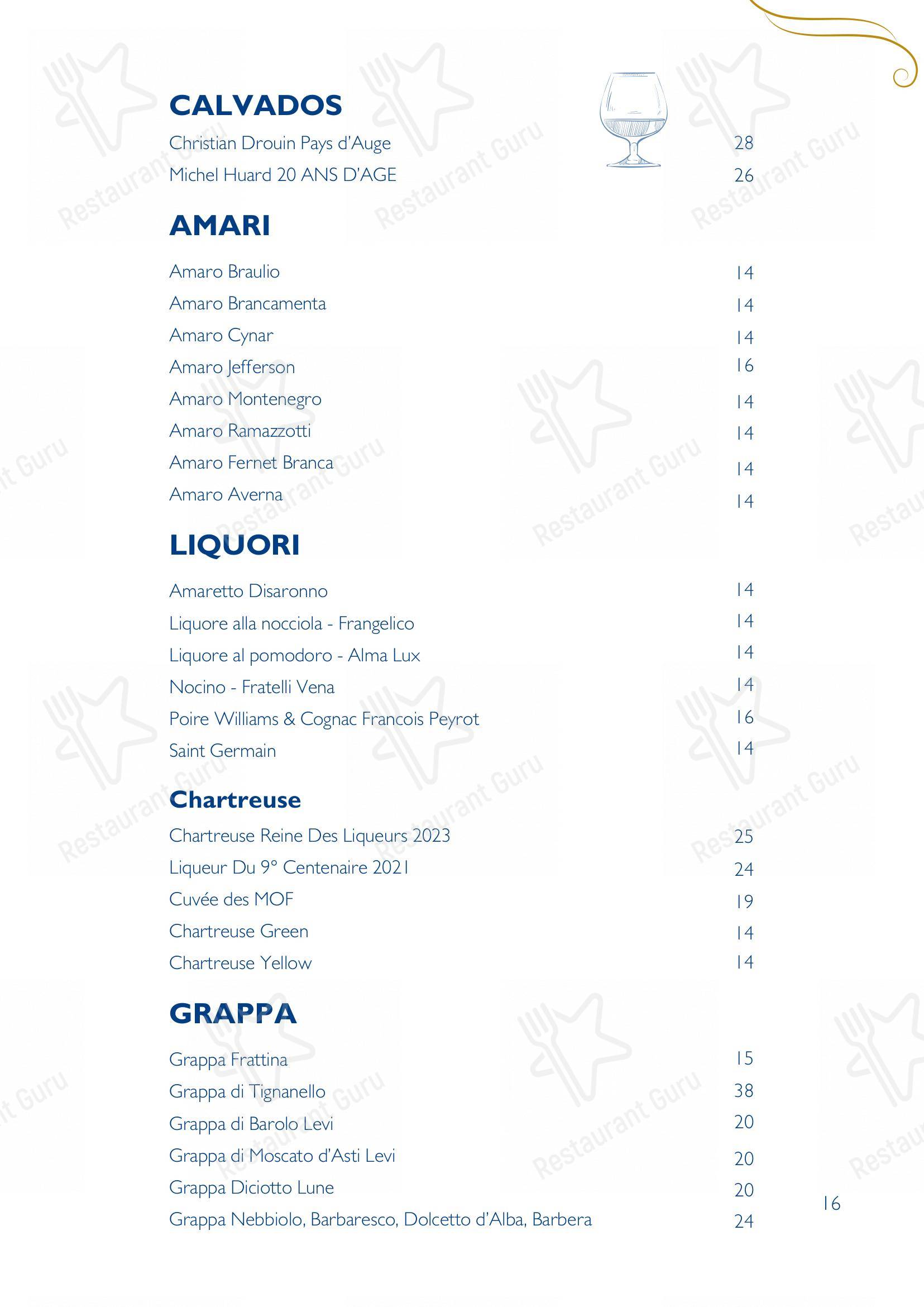George in Napoli - Menu