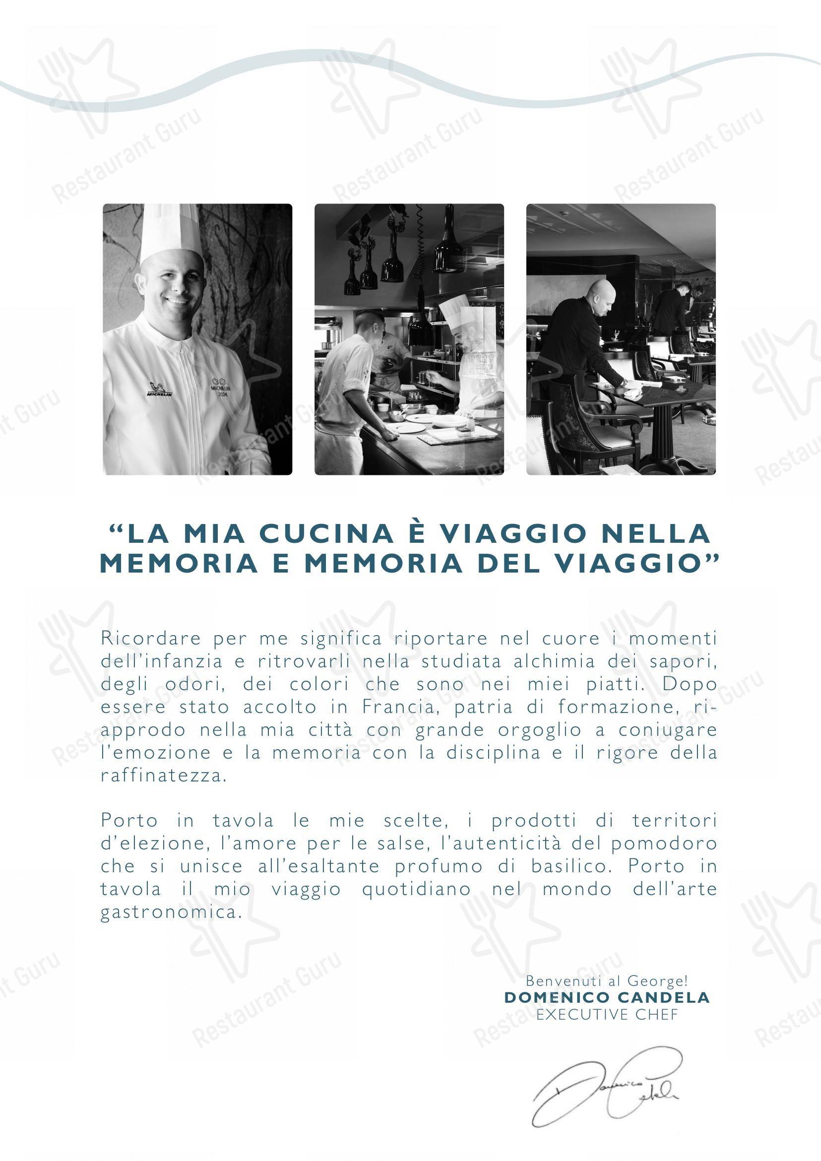 George in Napoli - Основное меню