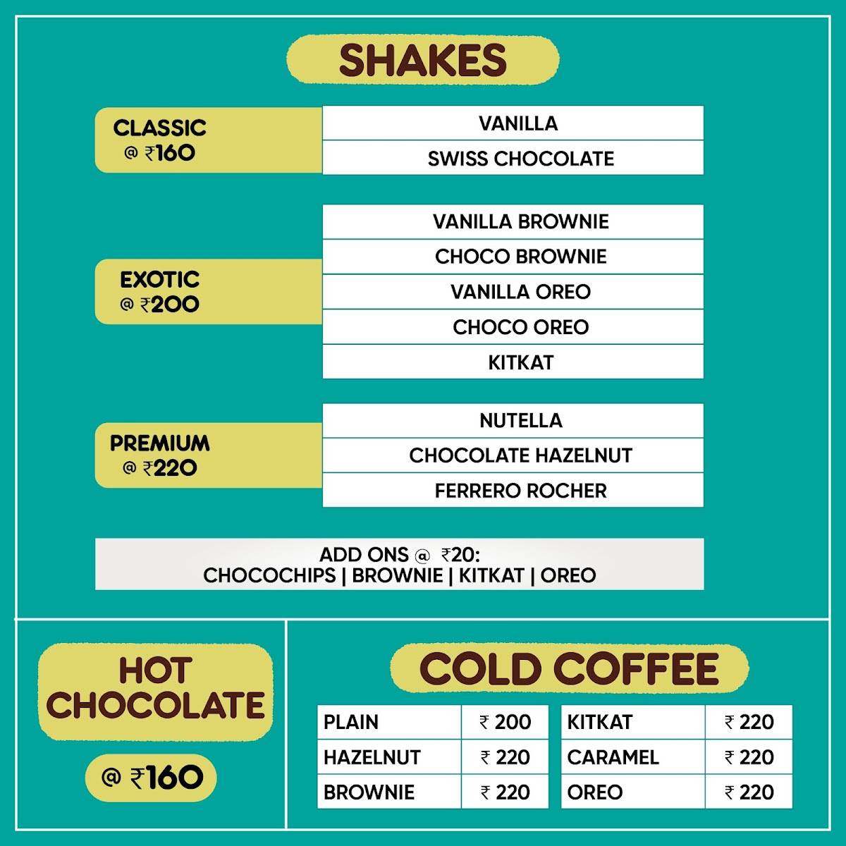 Get Desserted - Waffles, Brownies & More! Sector 8 Chandigarh menu