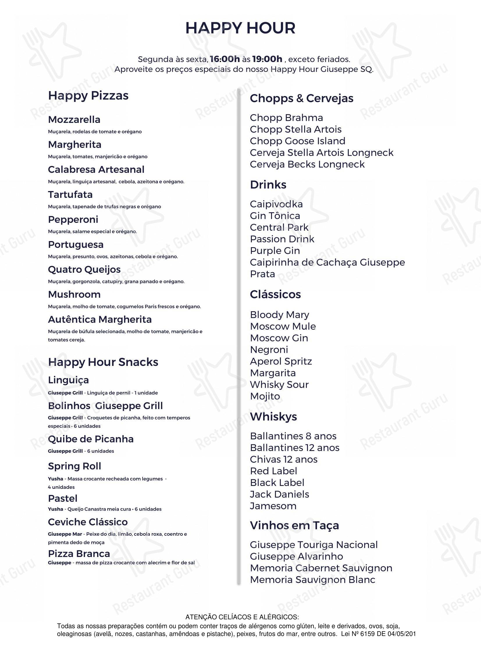 Giuseppe Square - Menu bar