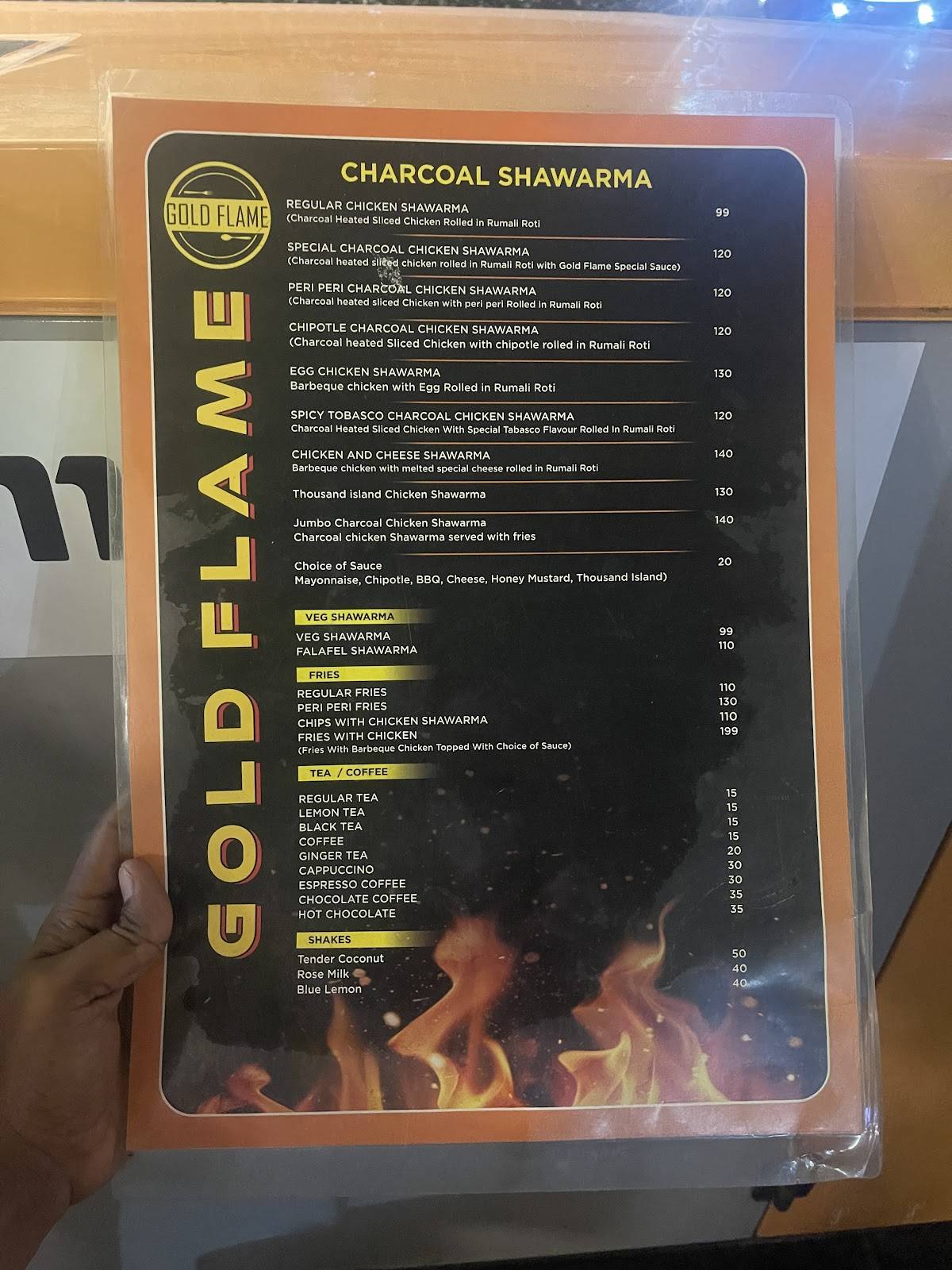 Gold flame gokulum menu