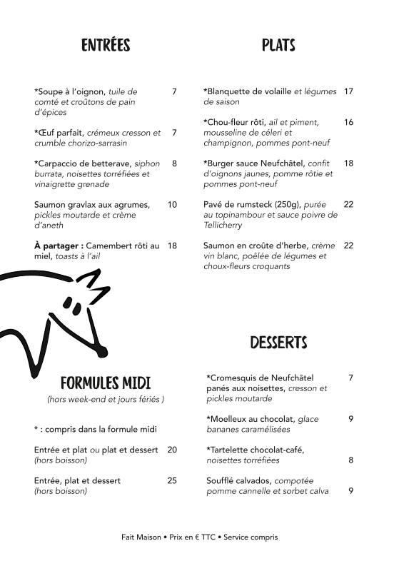 Menu de Goupil