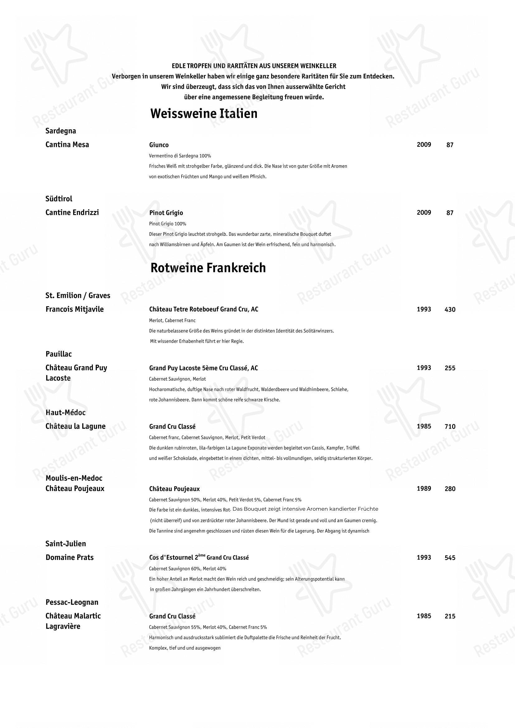 Menu bar per Gourmet Restaurant Guarda Val in Lantsch/Lenz