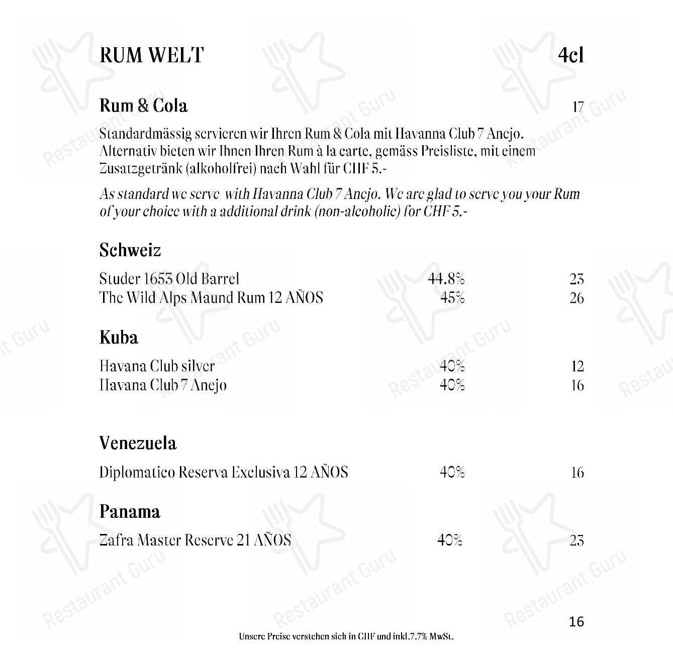 Menu per Gourmet Restaurant Guarda Val in Lantsch/Lenz