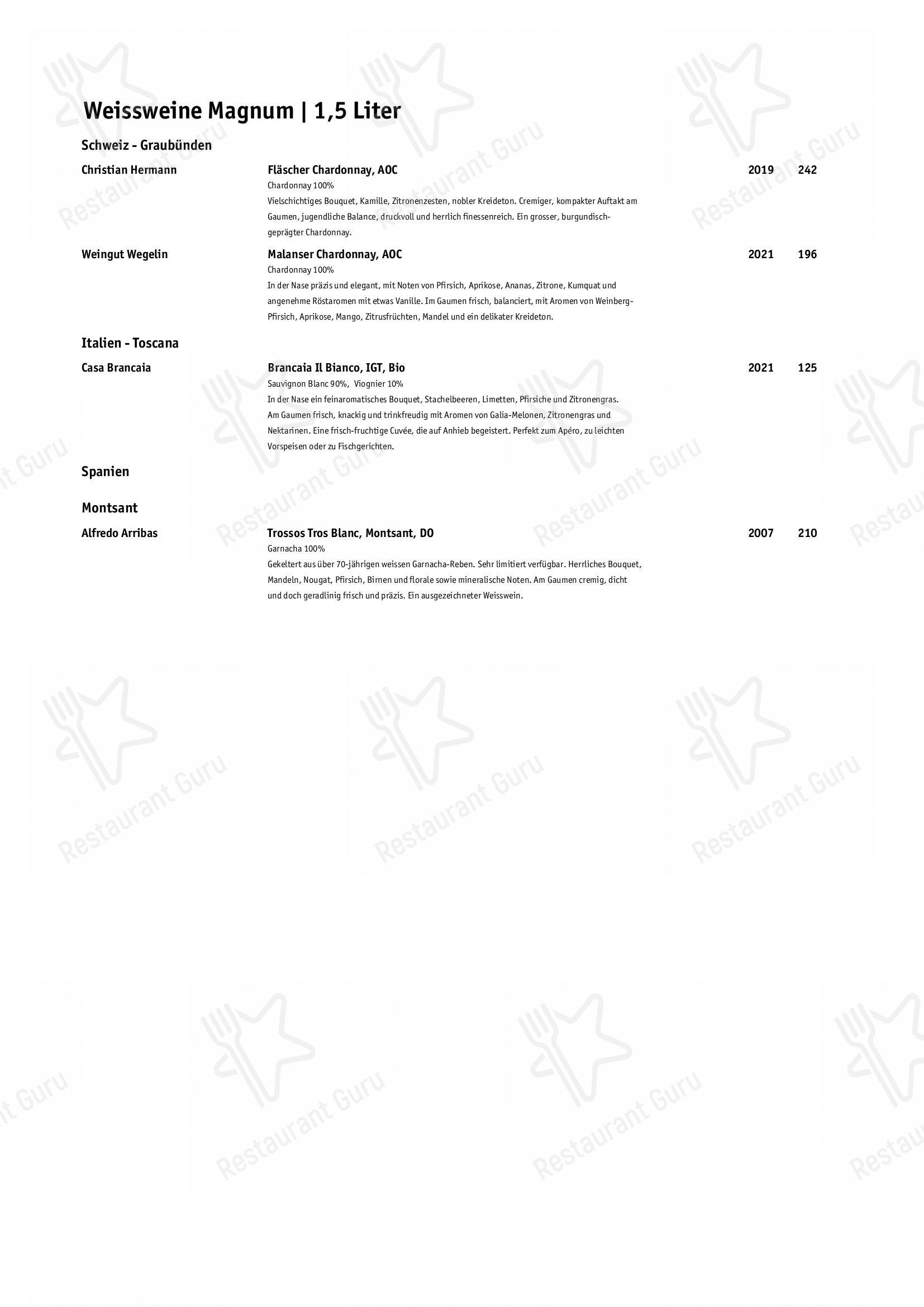 Menu di Gourmet Restaurant Guarda Val - 菜单