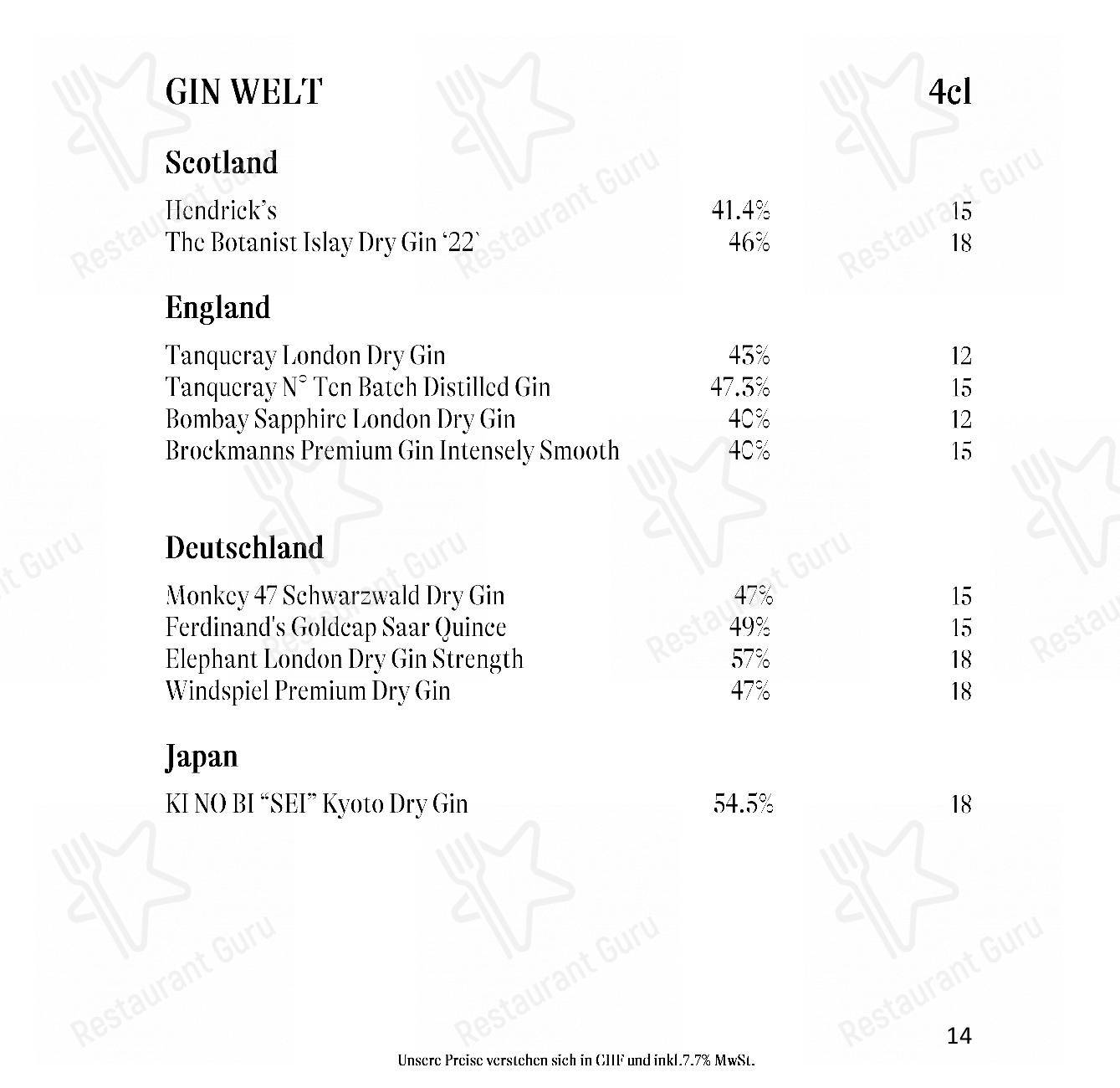 Menu per Gourmet Restaurant Guarda Val in Lantsch/Lenz