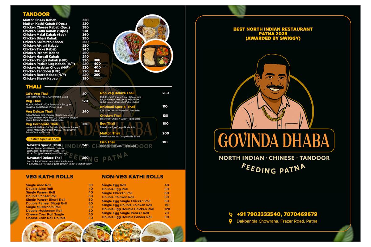 Govinda Dhaba menu