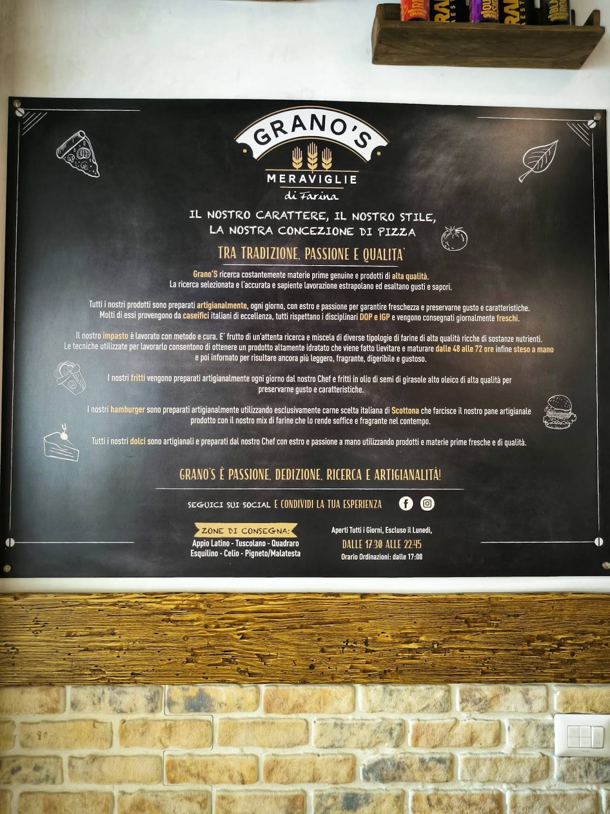 Menu di Grano'S - Meraviglie di Farina 
