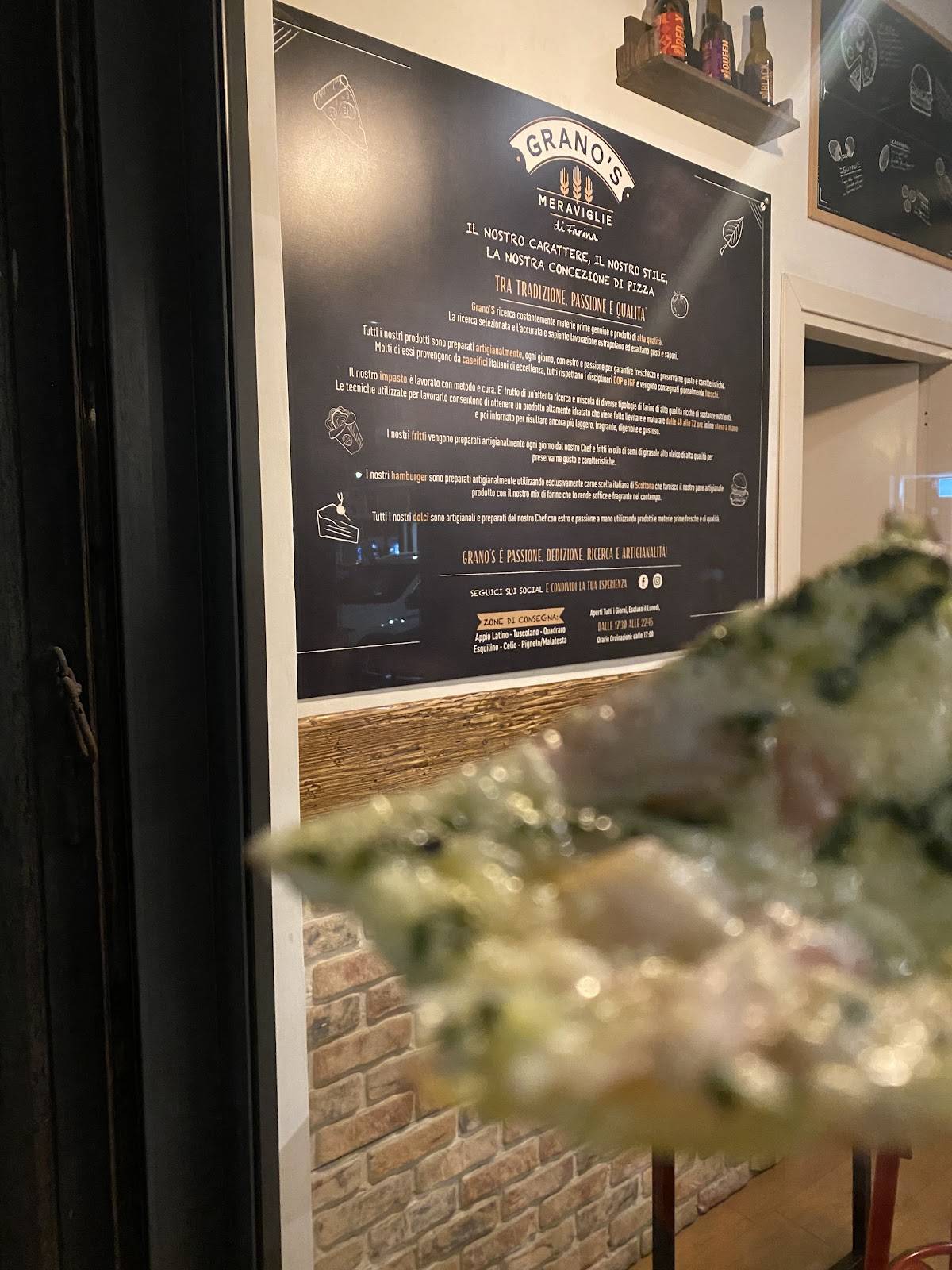 Menu di Grano'S - Meraviglie di Farina 