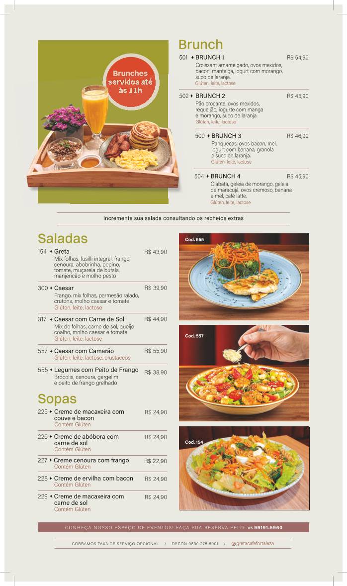 Greta Café cardápio