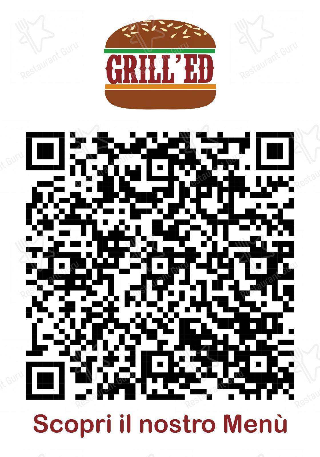 Menu per Grill'ed ristorante con griglia