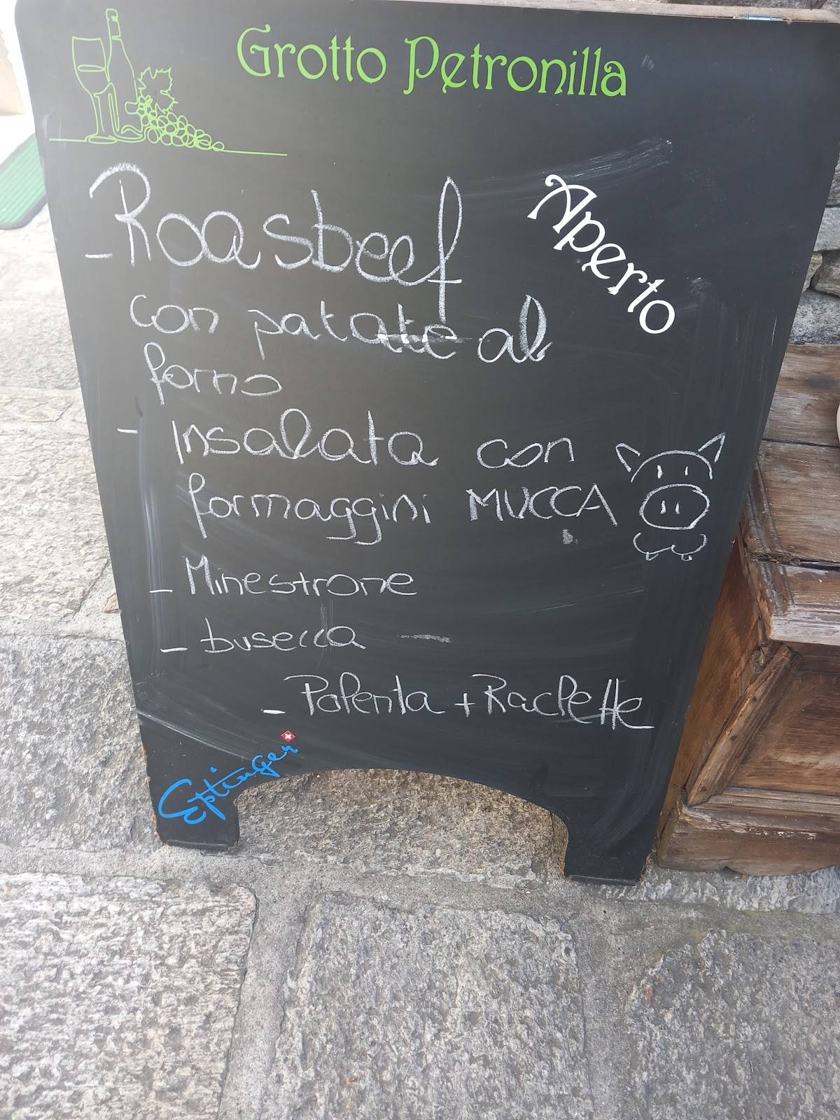 Menu di Grotto Petronilla 