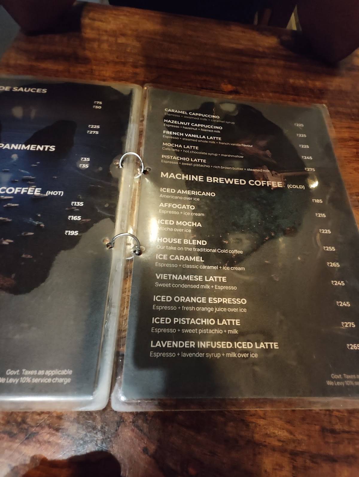 Grotto - PizzeriaCoffee Shop menu