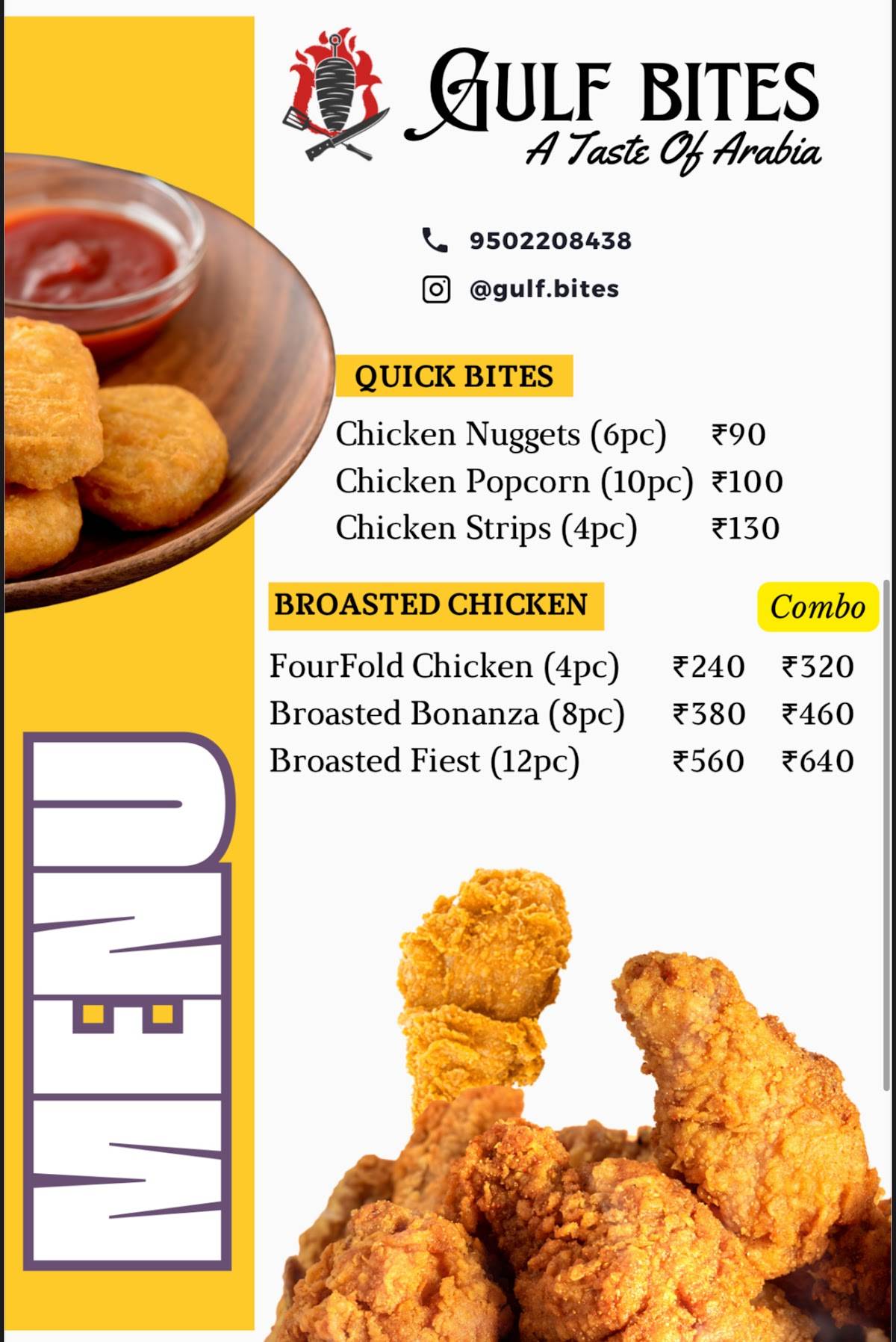 Gulf Bites menu