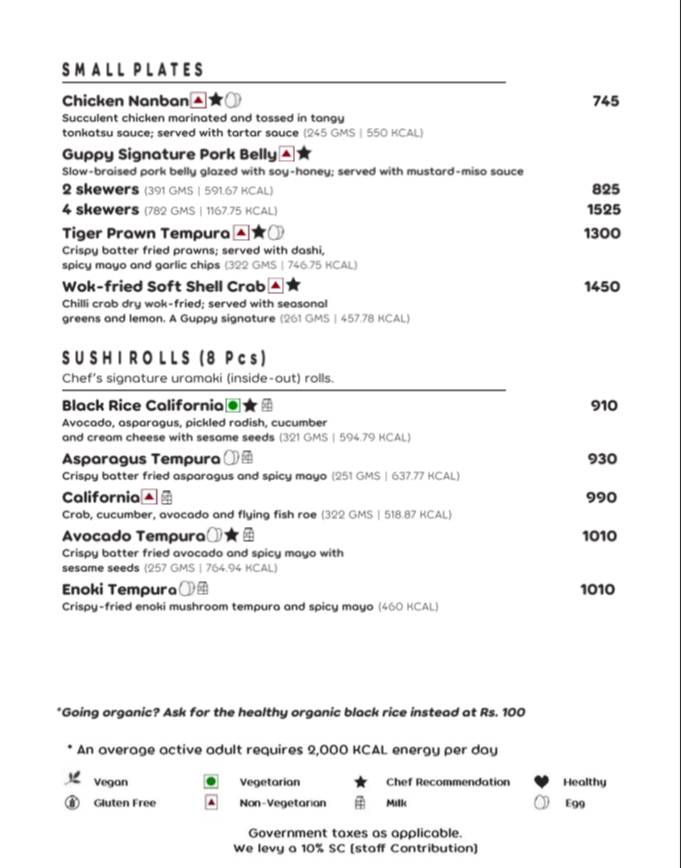 Guppy menu