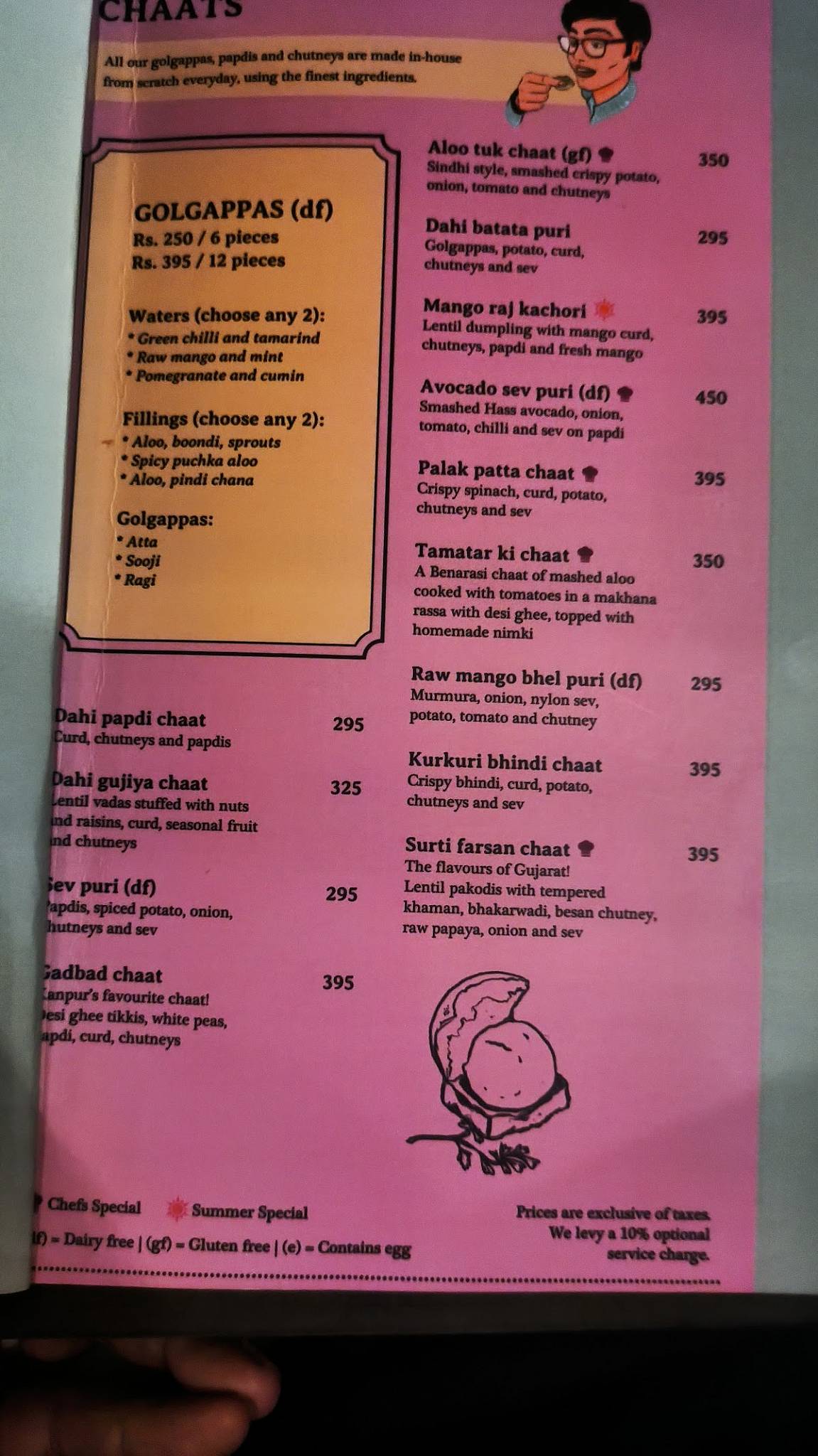 Bhawan menu