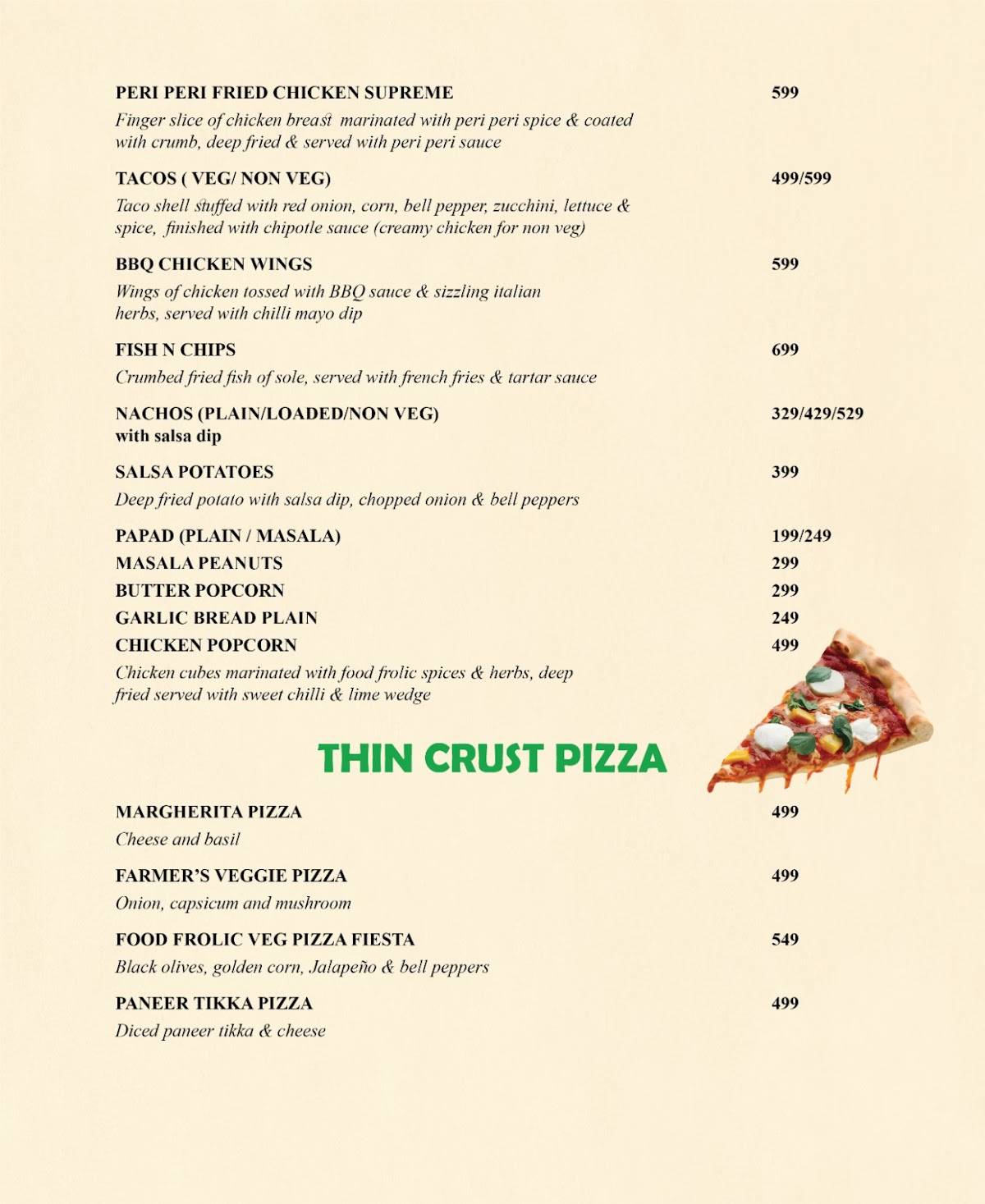 Food Frolic - Microbrewery & Bar menu